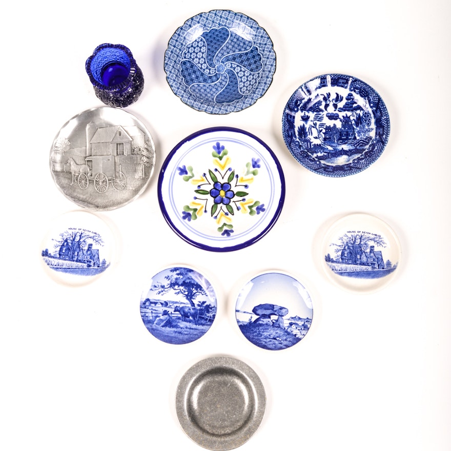 Blue and White Vintage Plates
