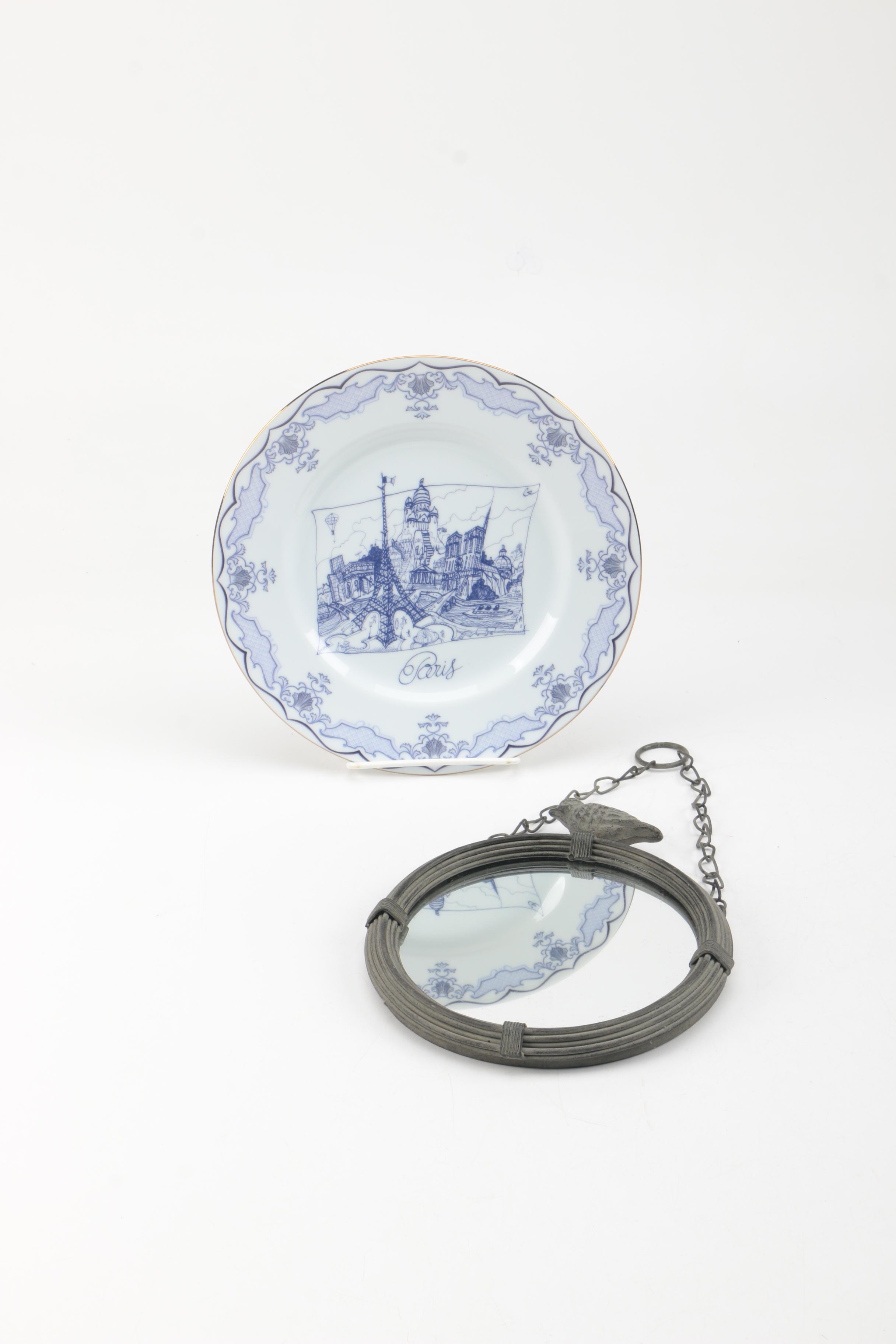 Wall Decor Including Christian Lacroix "Cartes Postales" Plate