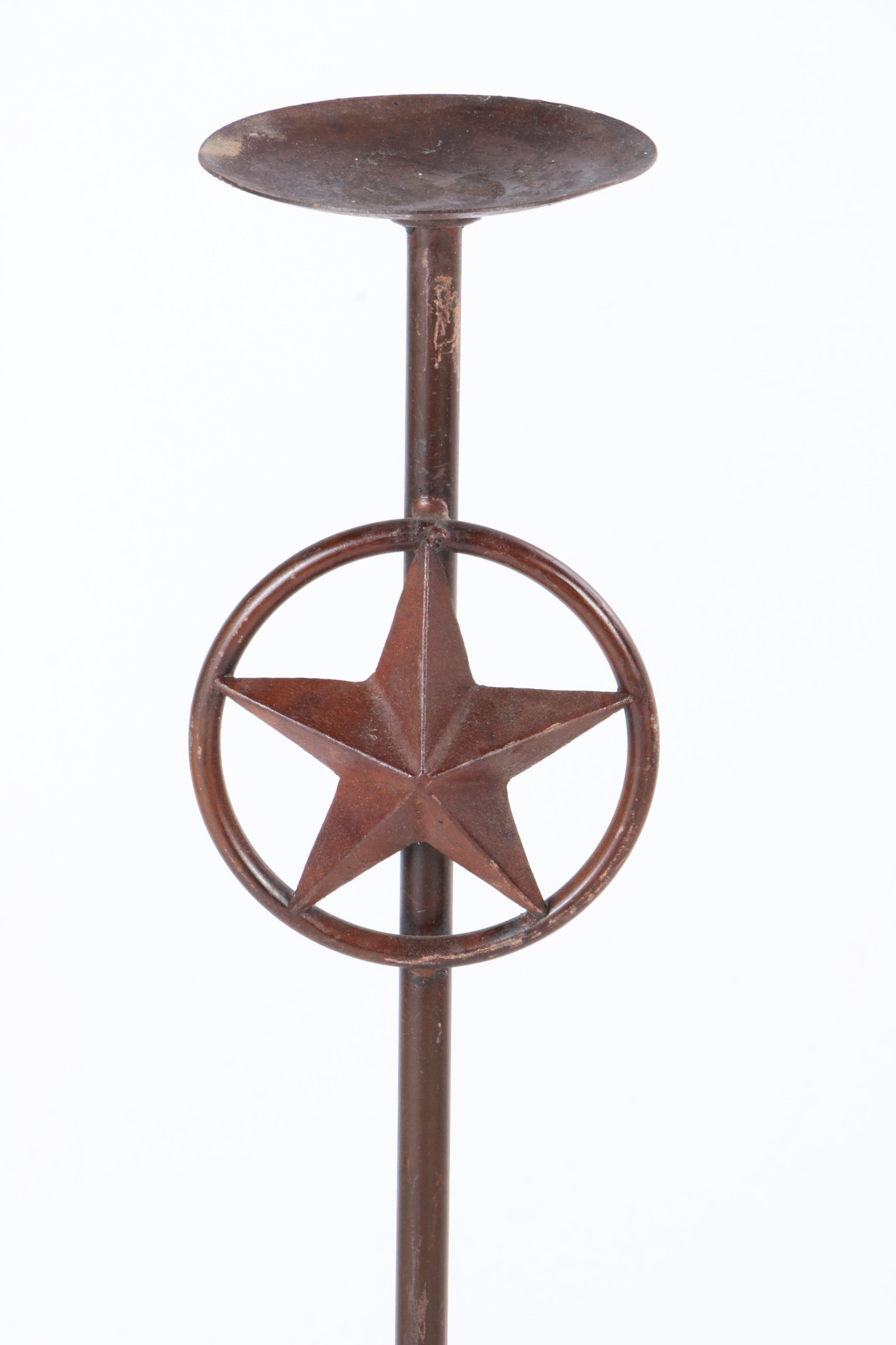 Set of Wrought Iron Candle Stands