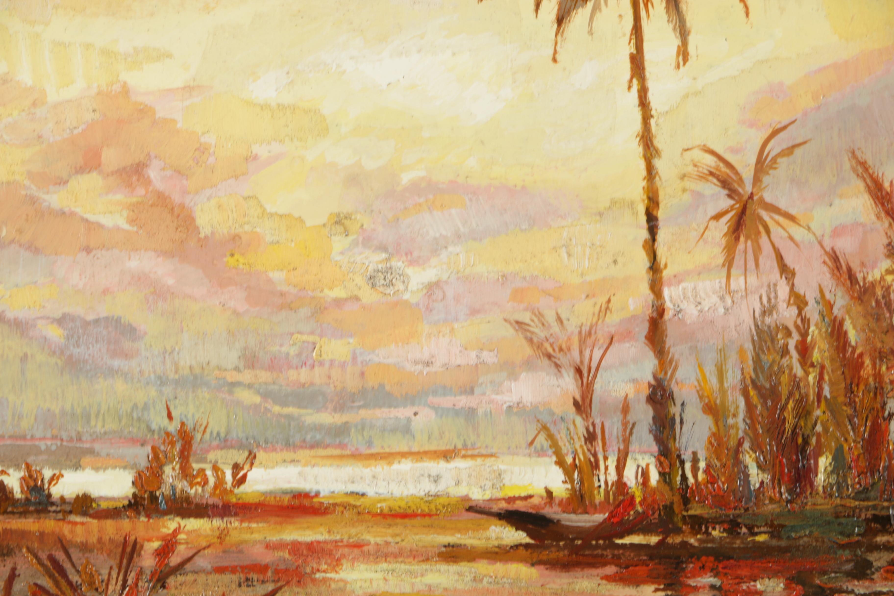 Oil Painting of Tropical Sunrise