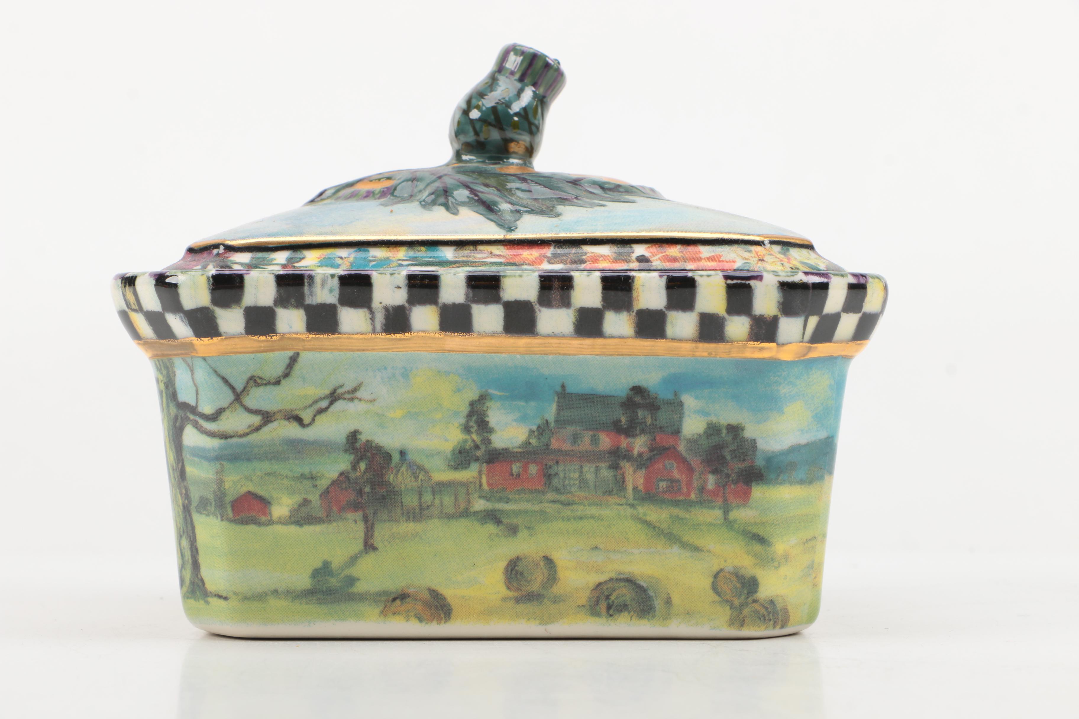 MacKenzie Childs MacLachlan Box with Thistle Lid 1990