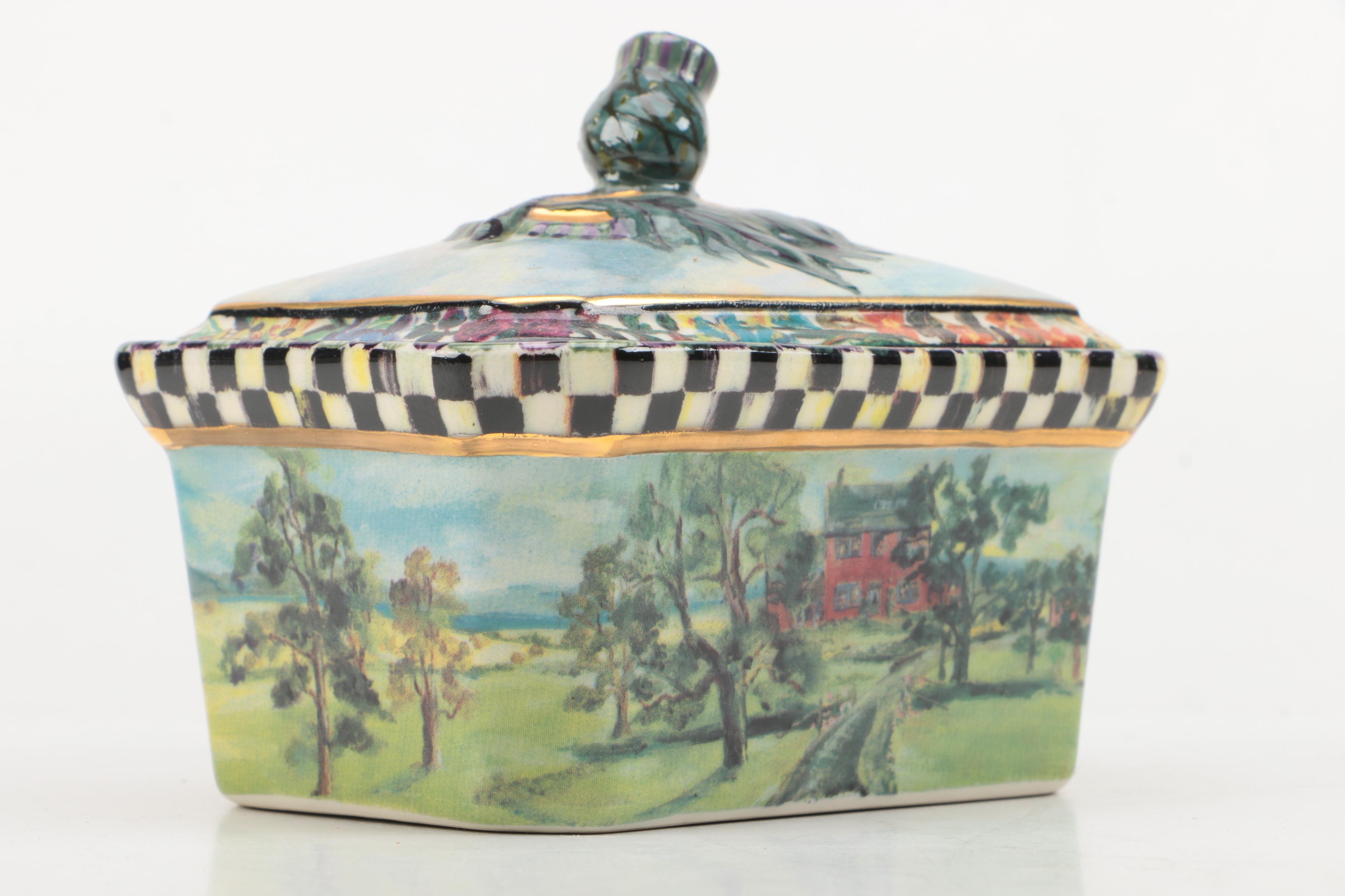 MacKenzie Childs MacLachlan Box with Thistle Lid 1990