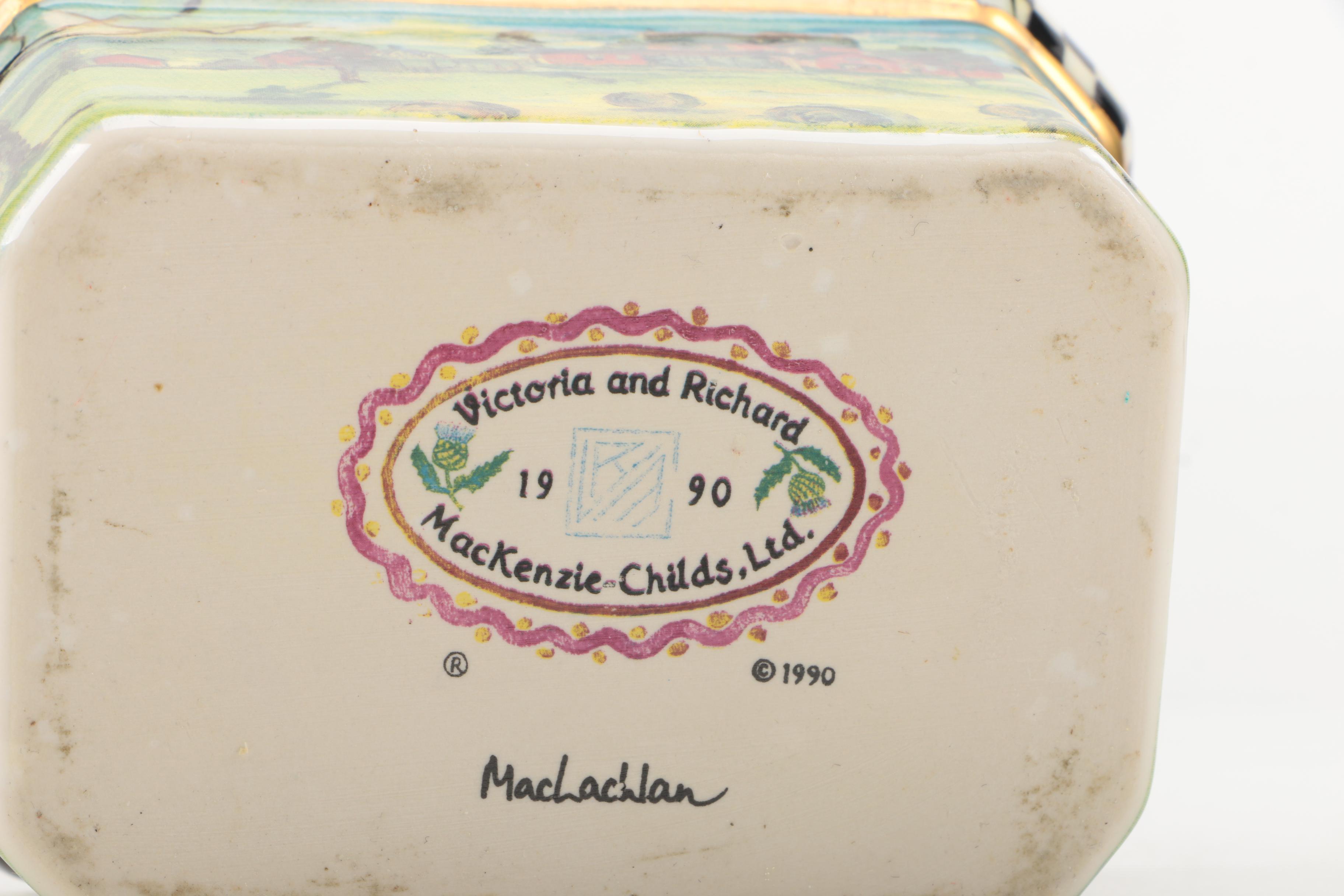 MacKenzie Childs MacLachlan Box with Thistle Lid 1990