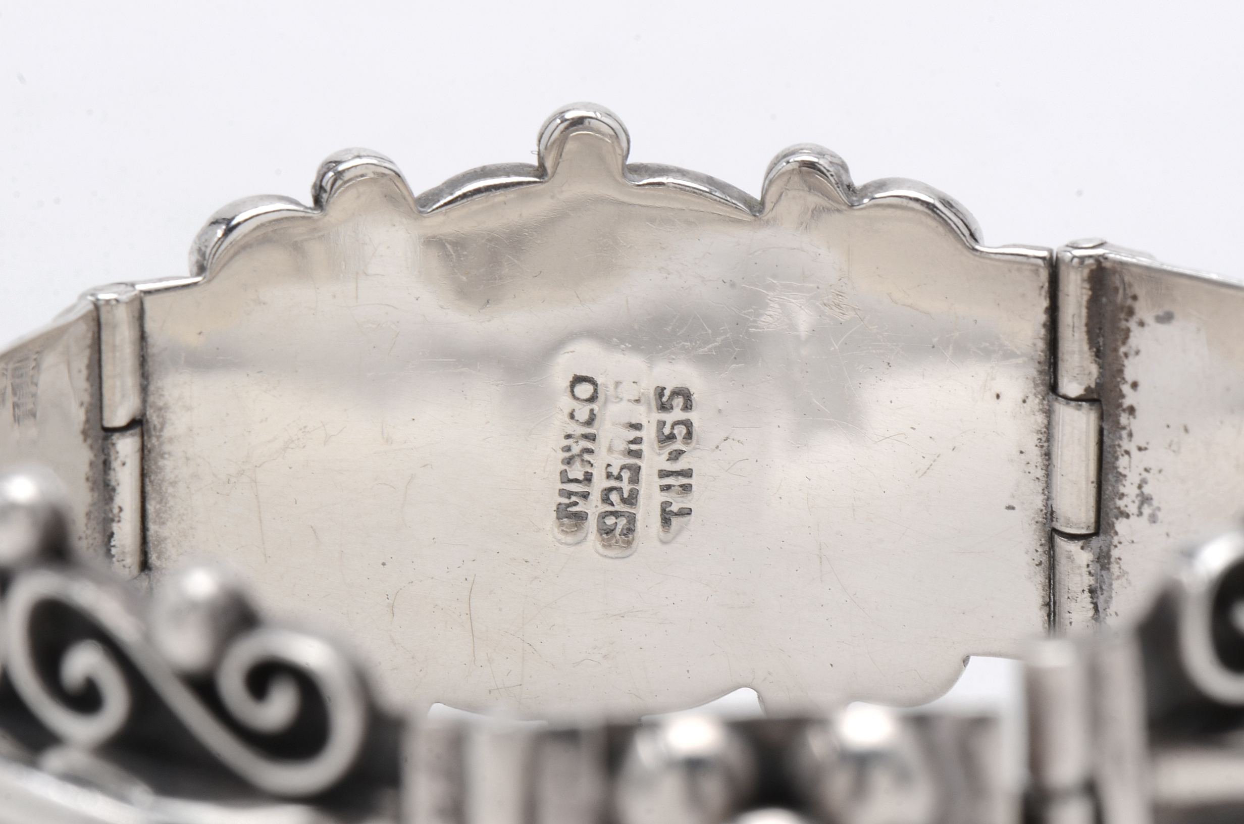 Vintage Hinged Mexican Sterling Silver Bracelet