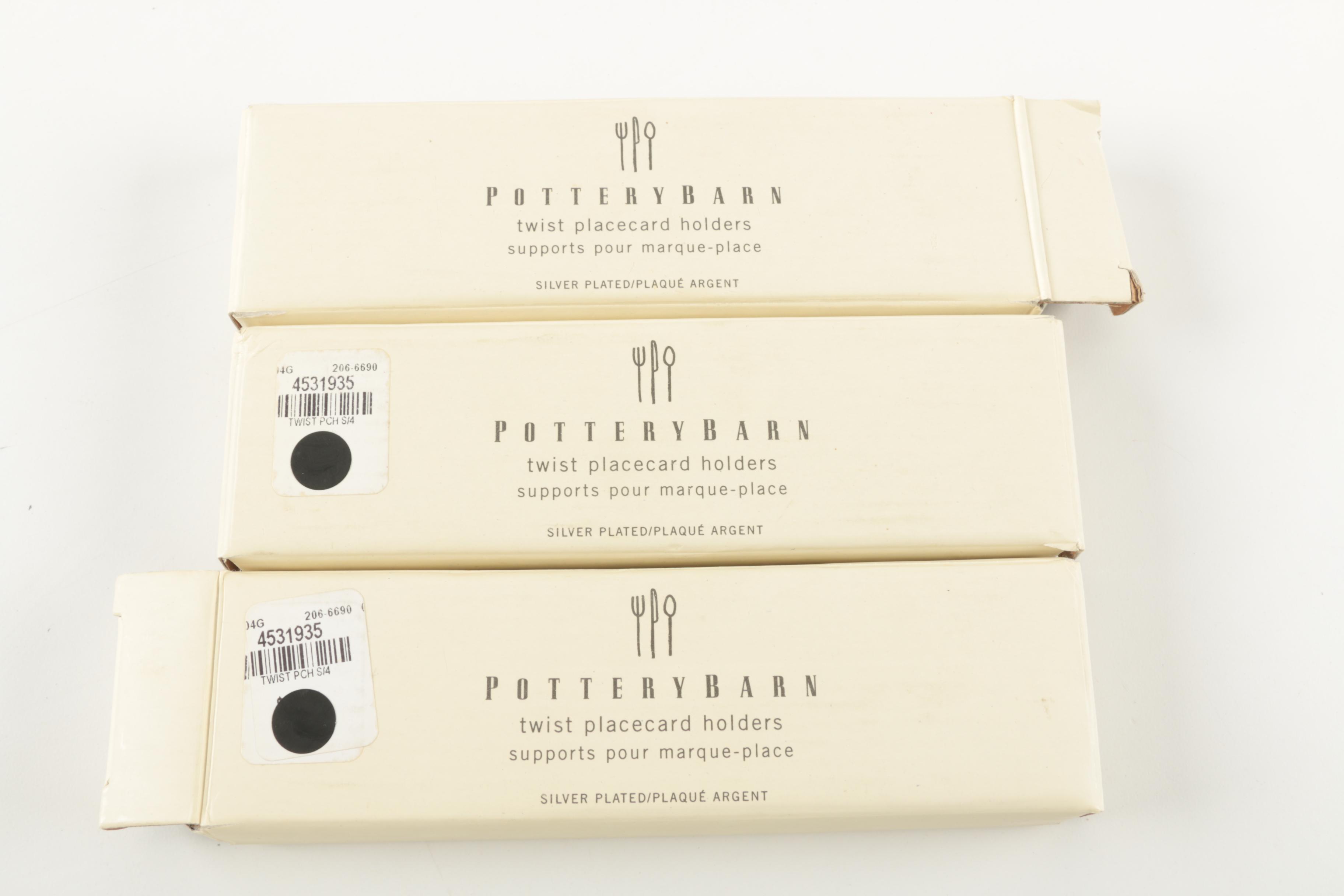 Pottery Barn Silver-Plated "Twist" Placecard Holders
