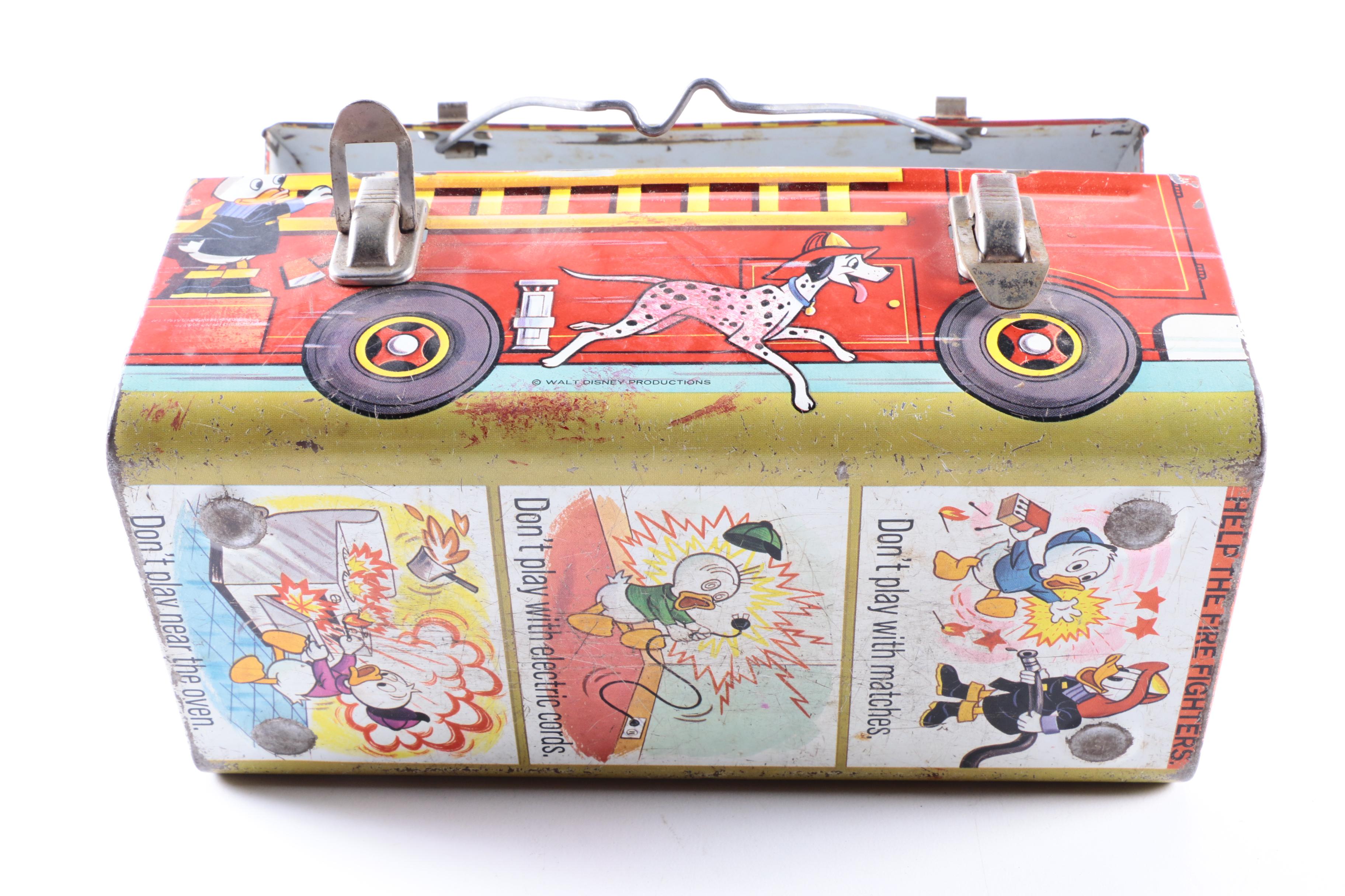 Disney Themed Metal Lunch Box from Aladdin with Plastic Beverage Carrier
