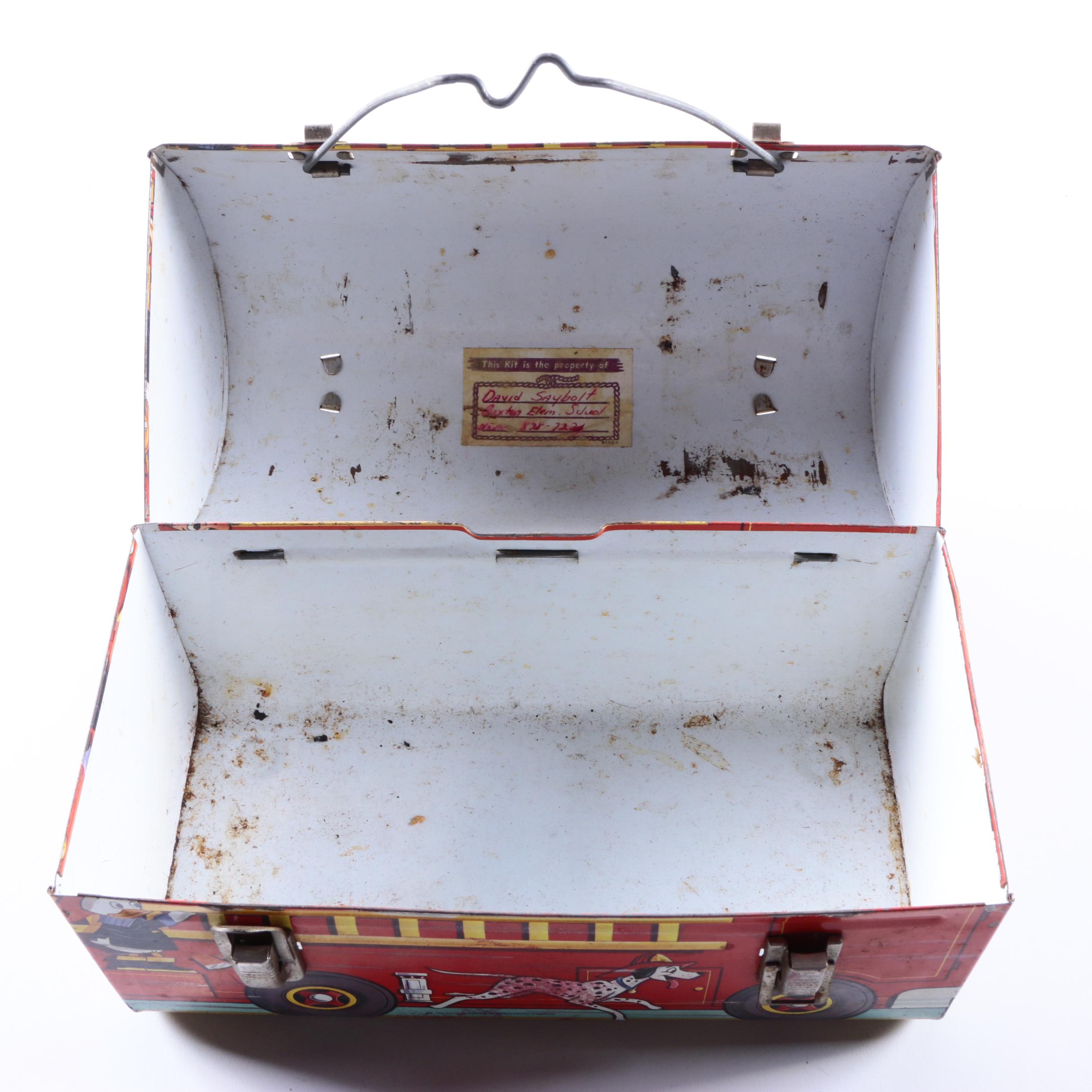 Disney Themed Metal Lunch Box from Aladdin with Plastic Beverage Carrier