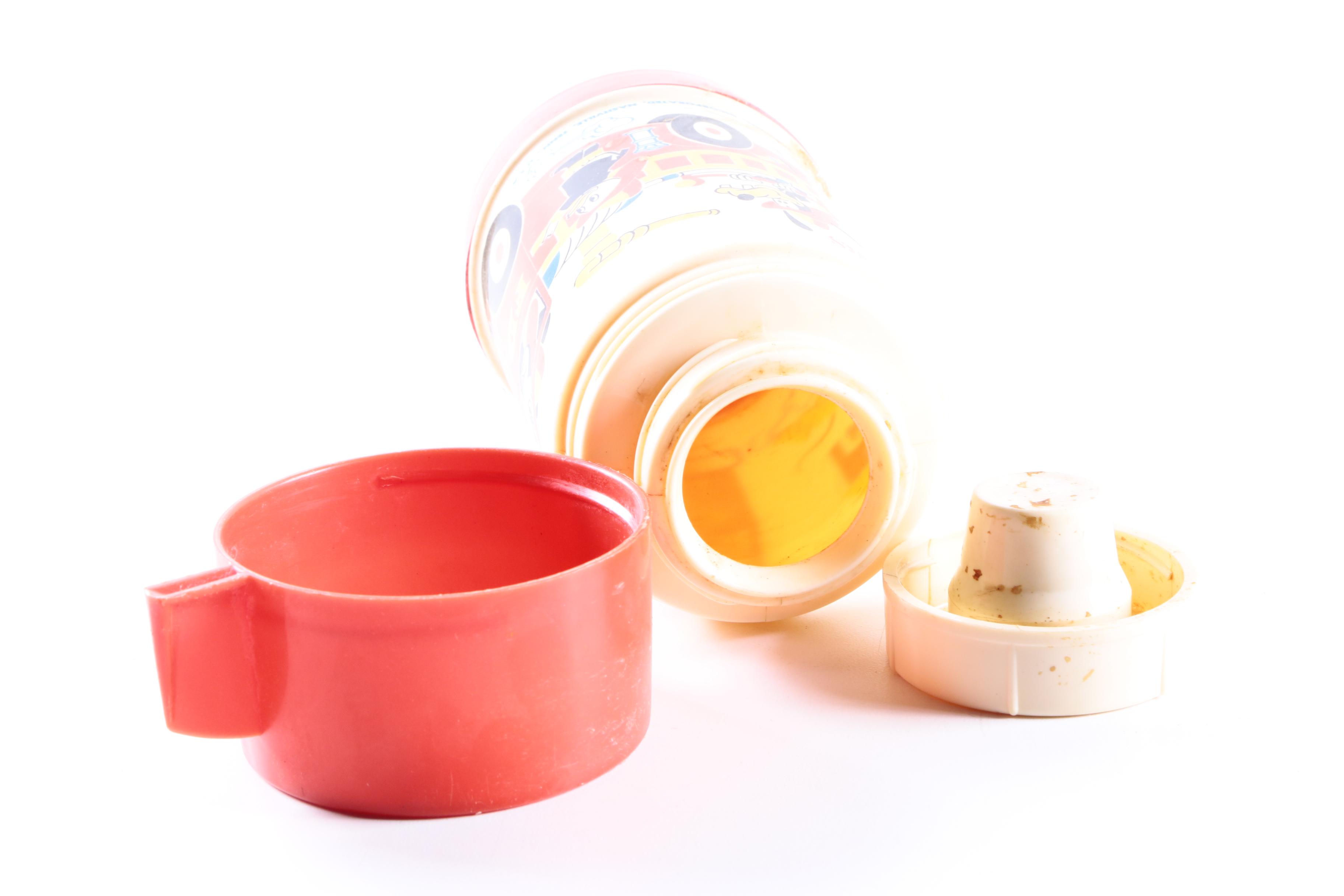 Disney Themed Metal Lunch Box from Aladdin with Plastic Beverage Carrier