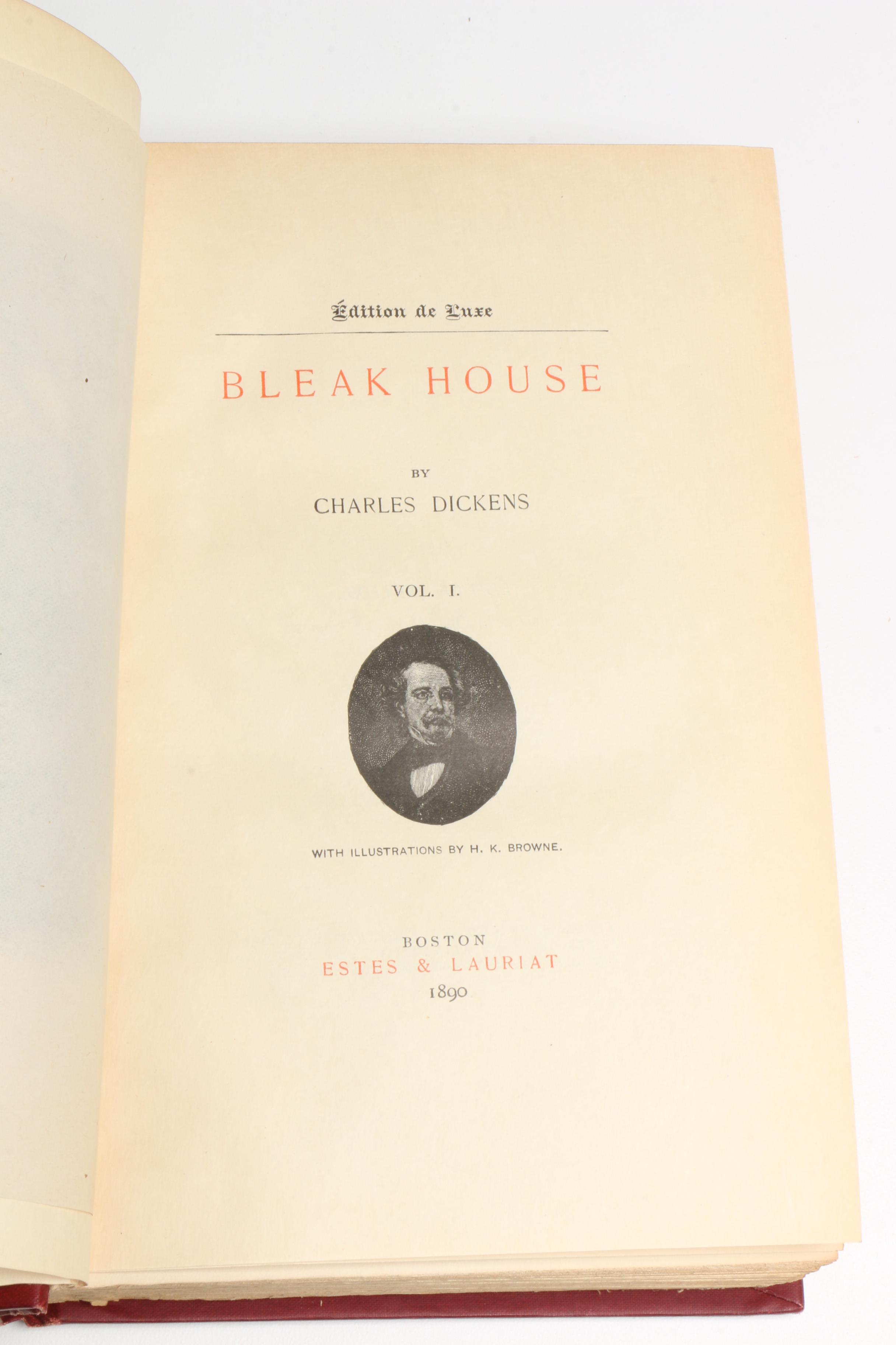 1890 Twelve Edition de Luxe Volumes of Charles Dickens' Works
