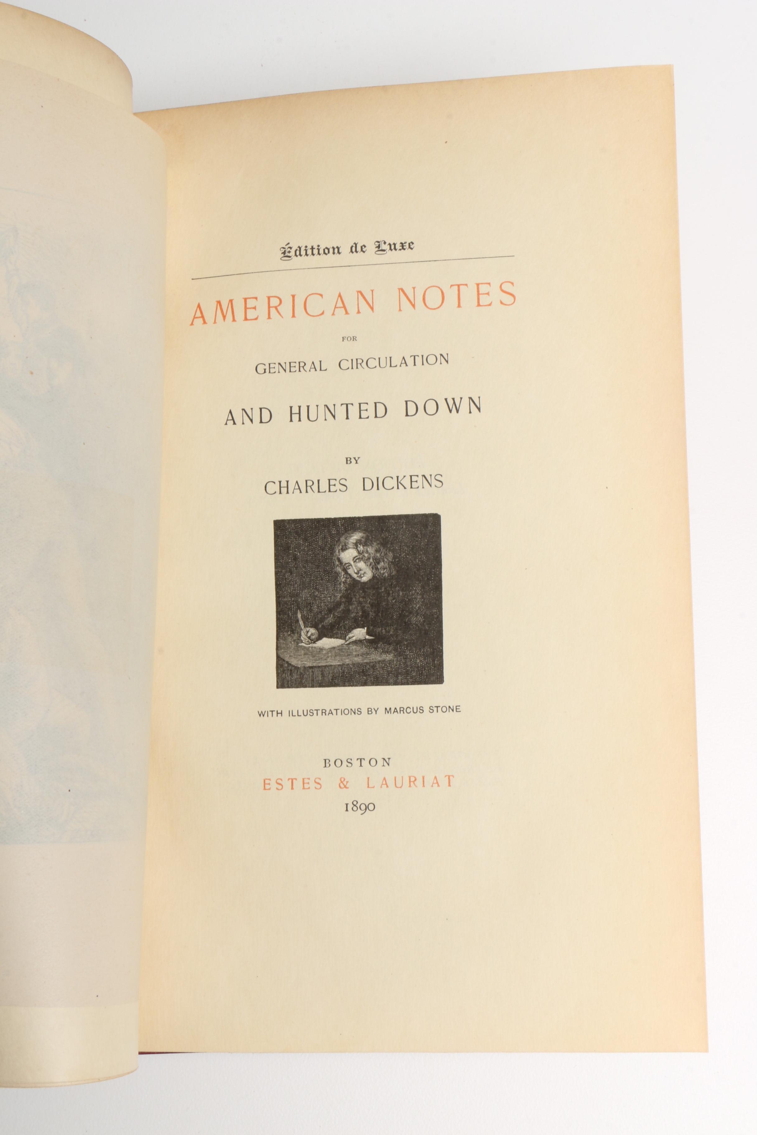1890 Twelve Edition de Luxe Volumes of Charles Dickens' Works