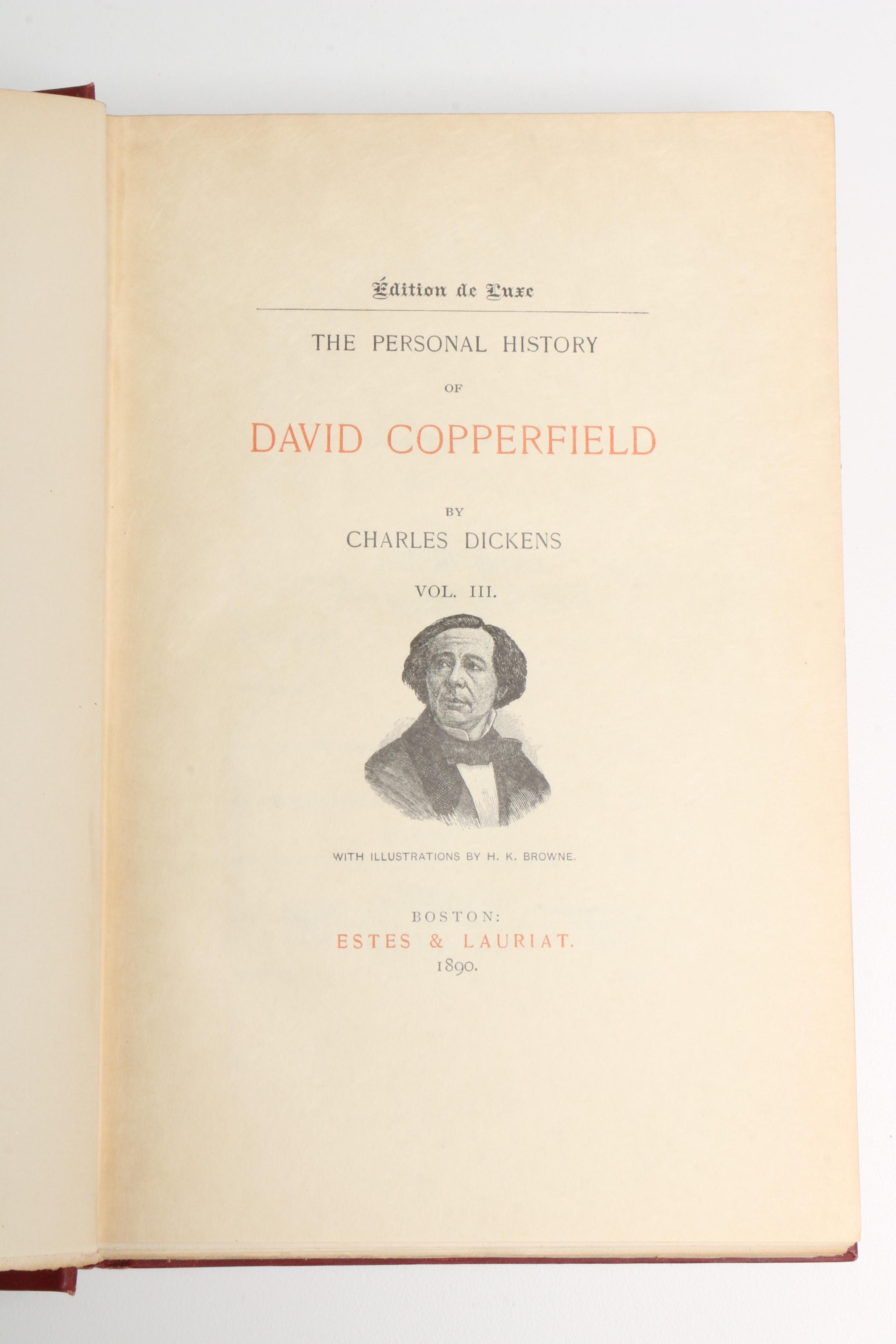 1890 Twelve Edition de Luxe Volumes of Charles Dickens' Works
