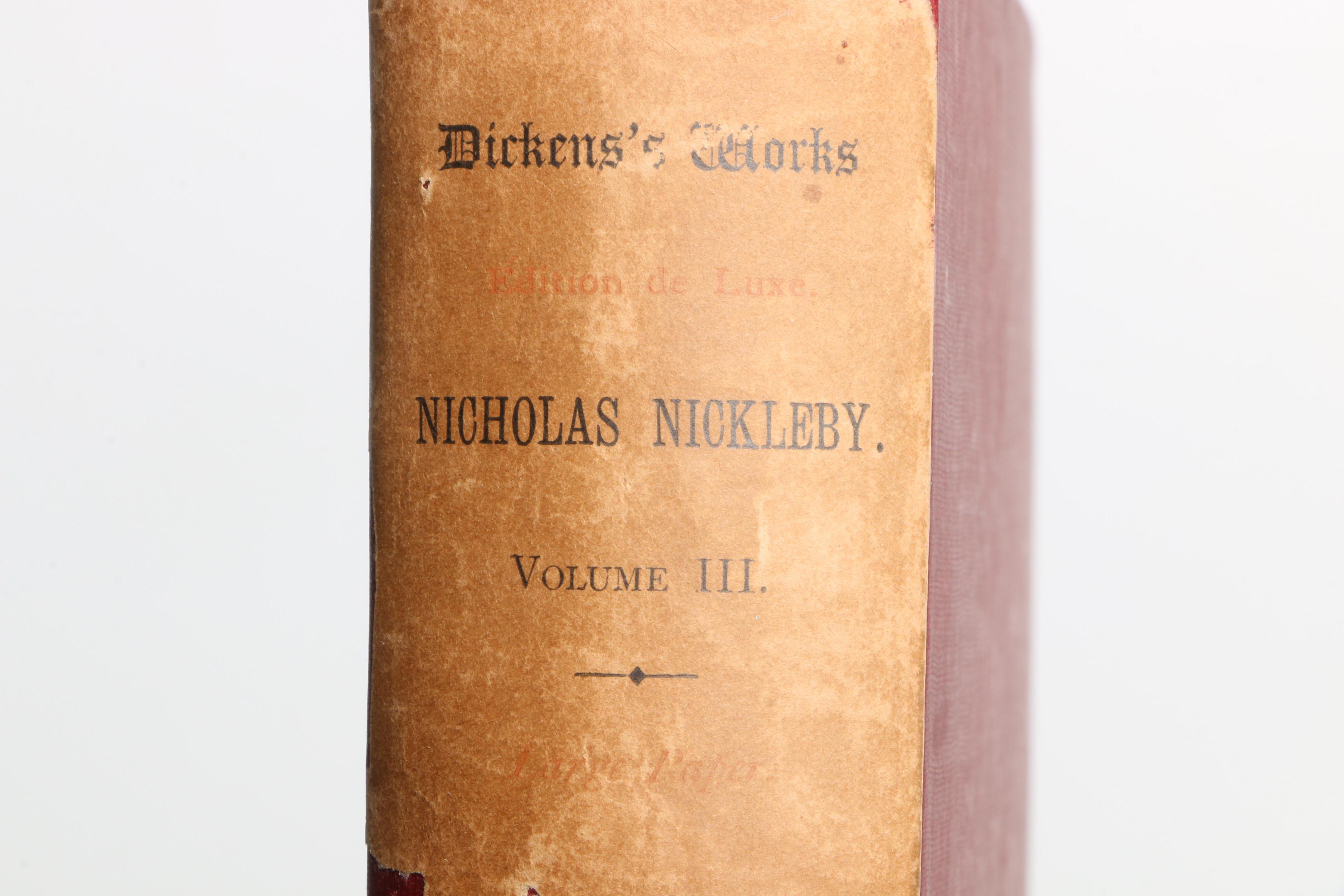 1890 Twelve Edition de Luxe Volumes of Charles Dickens' Works