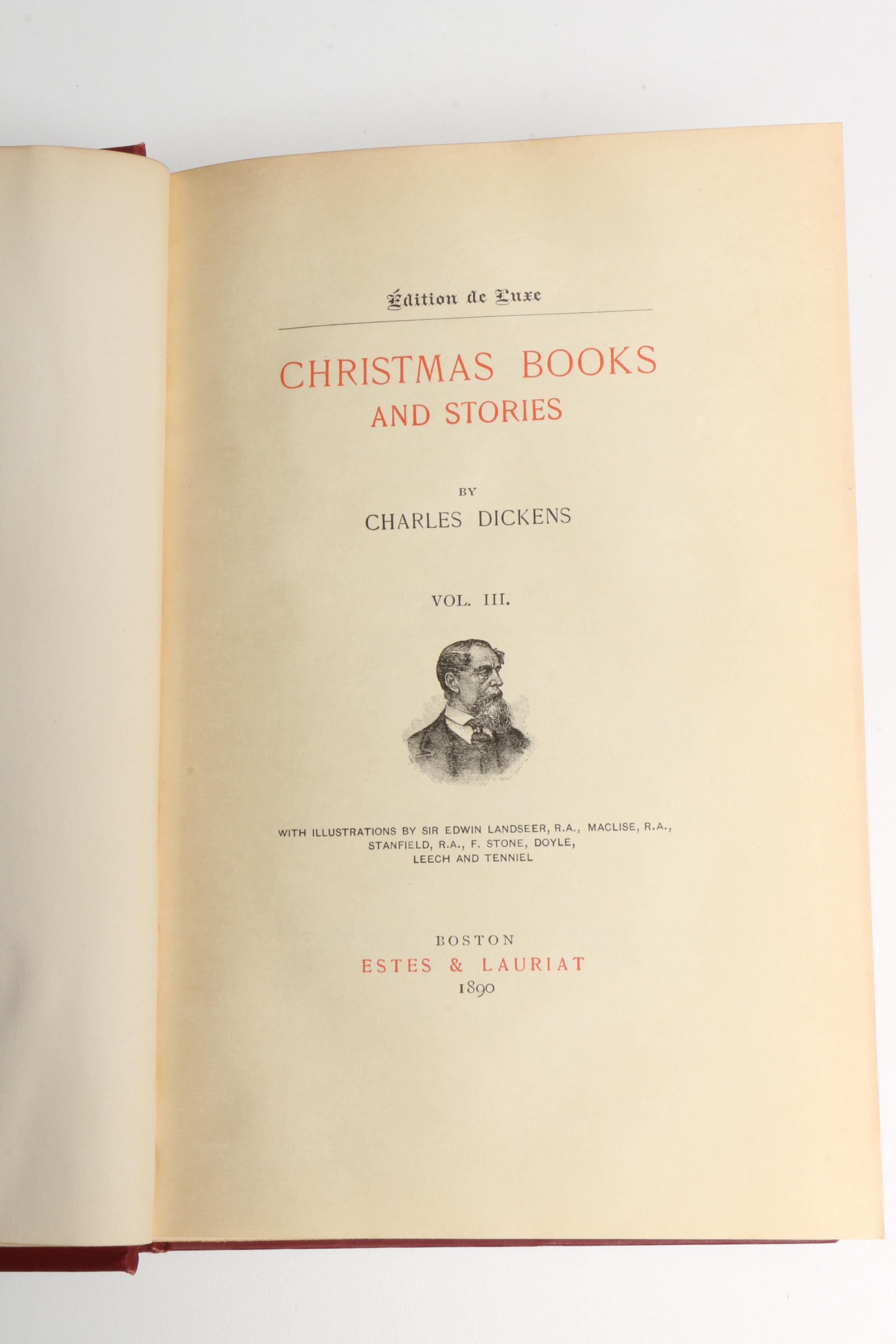 1890 Twelve Edition de Luxe Volumes of Charles Dickens' Works