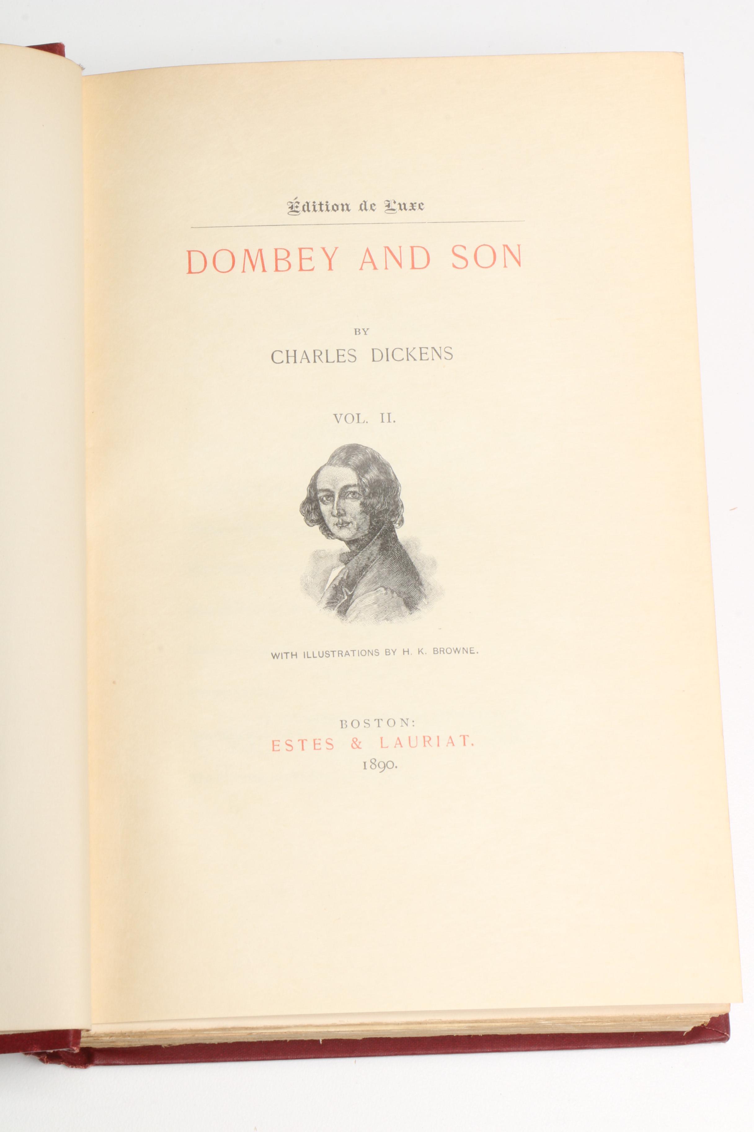 1890 Twelve Edition de Luxe Volumes of Charles Dickens' Works