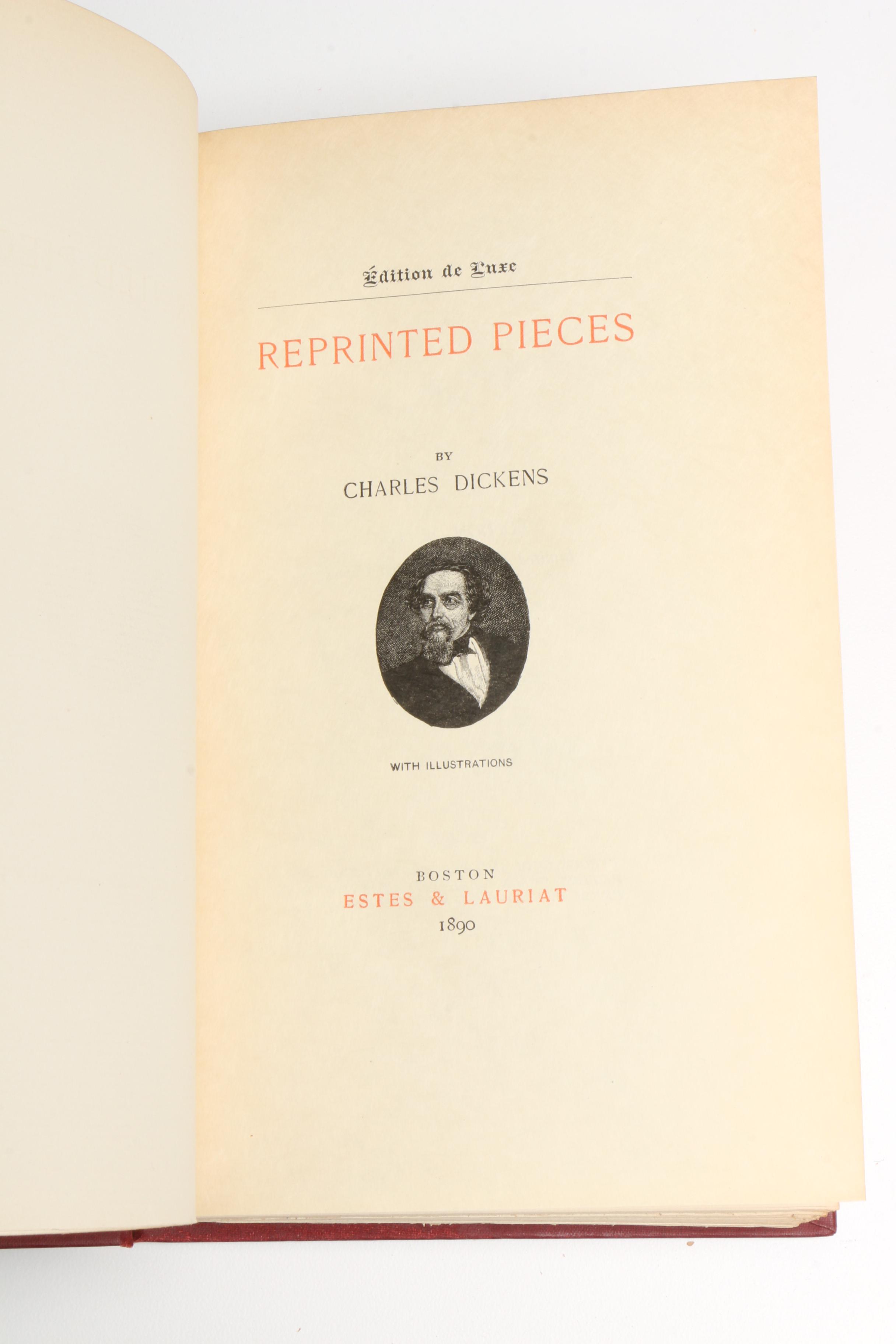 1890 Twelve Edition de Luxe Volumes of Charles Dickens' Works