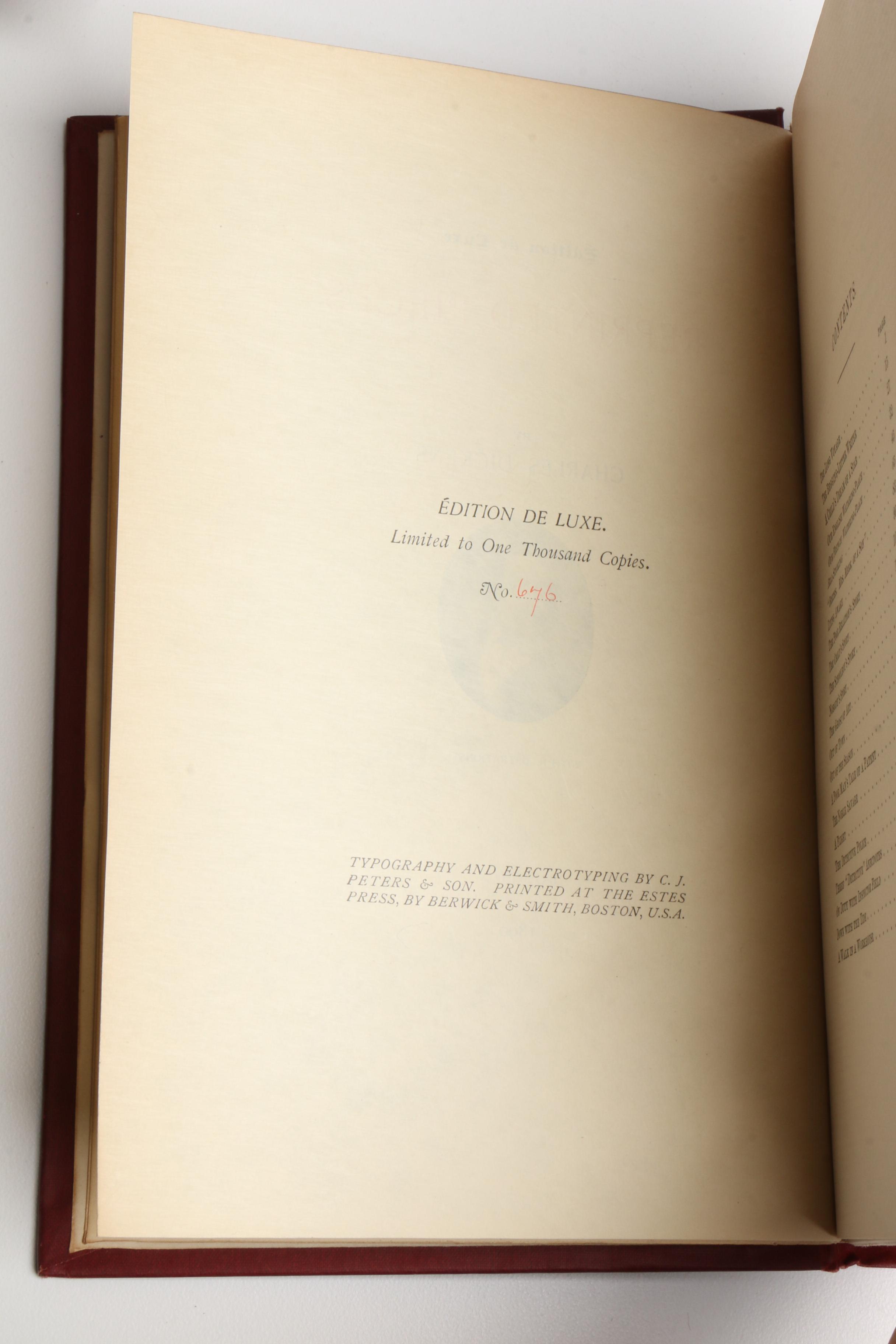 1890 Twelve Edition de Luxe Volumes of Charles Dickens' Works