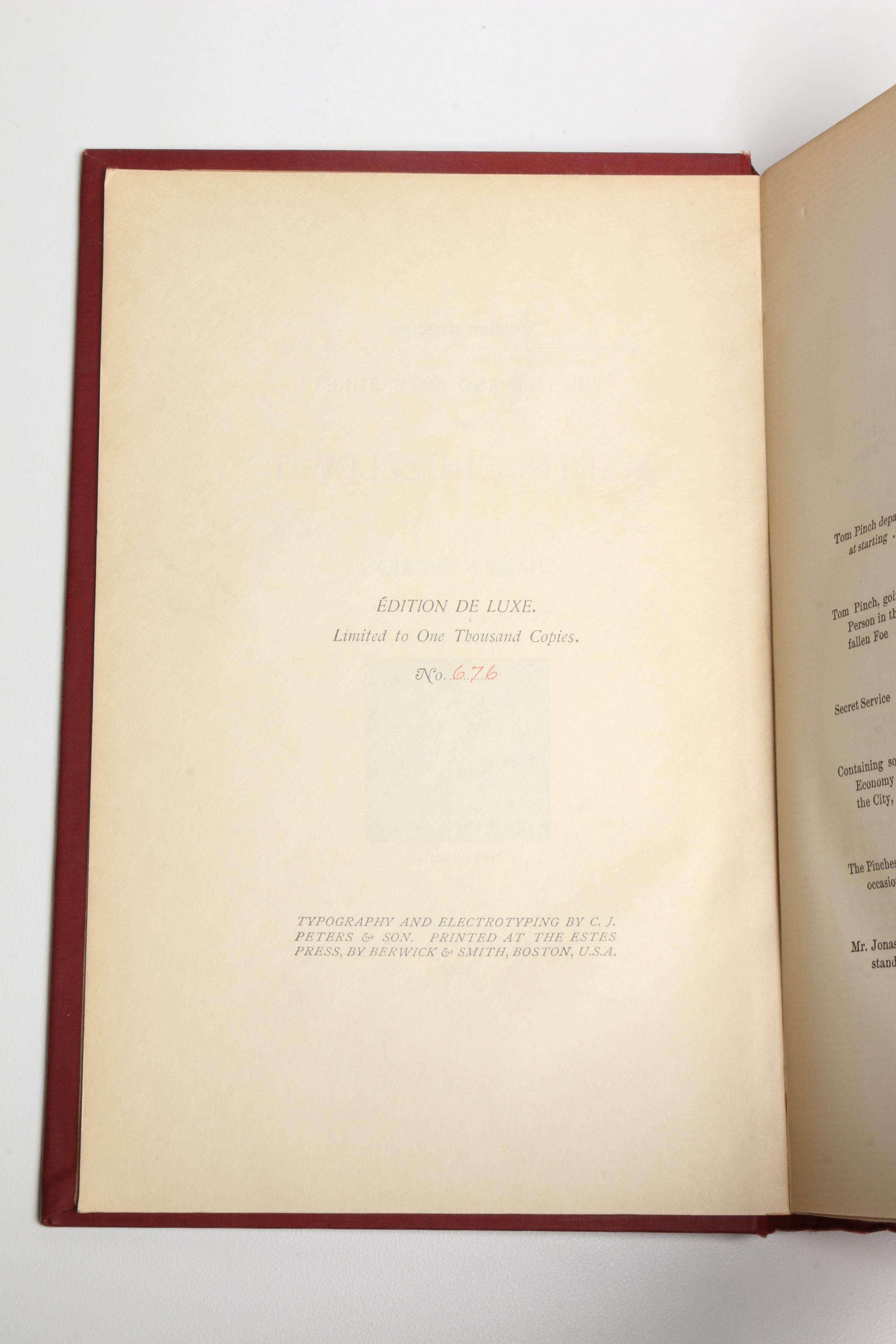 1890 Twelve Edition de Luxe Volumes of Charles Dickens' Works