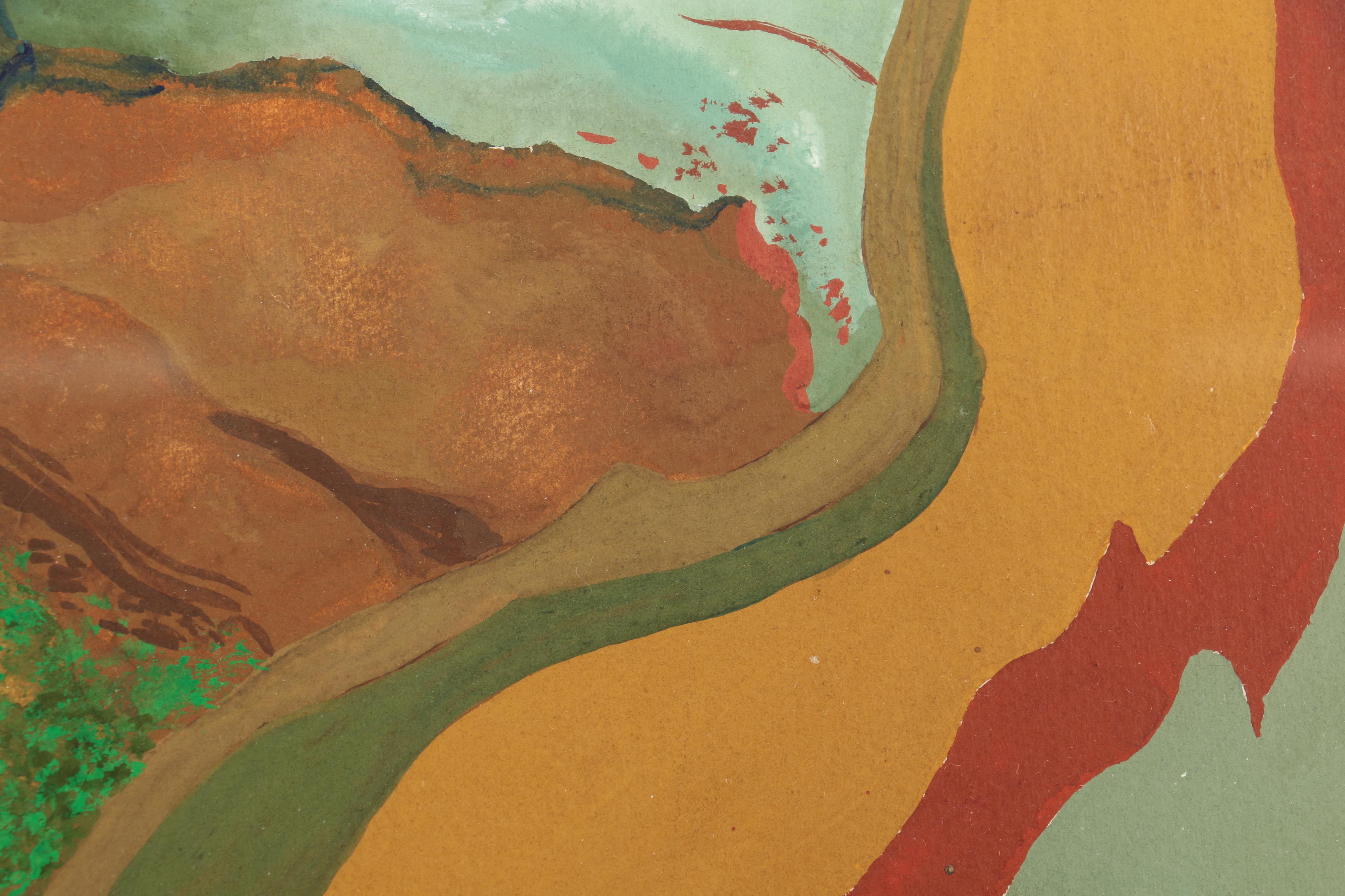 Jane W. Williams Oil Painting on Paper "Mushroom and Spores"