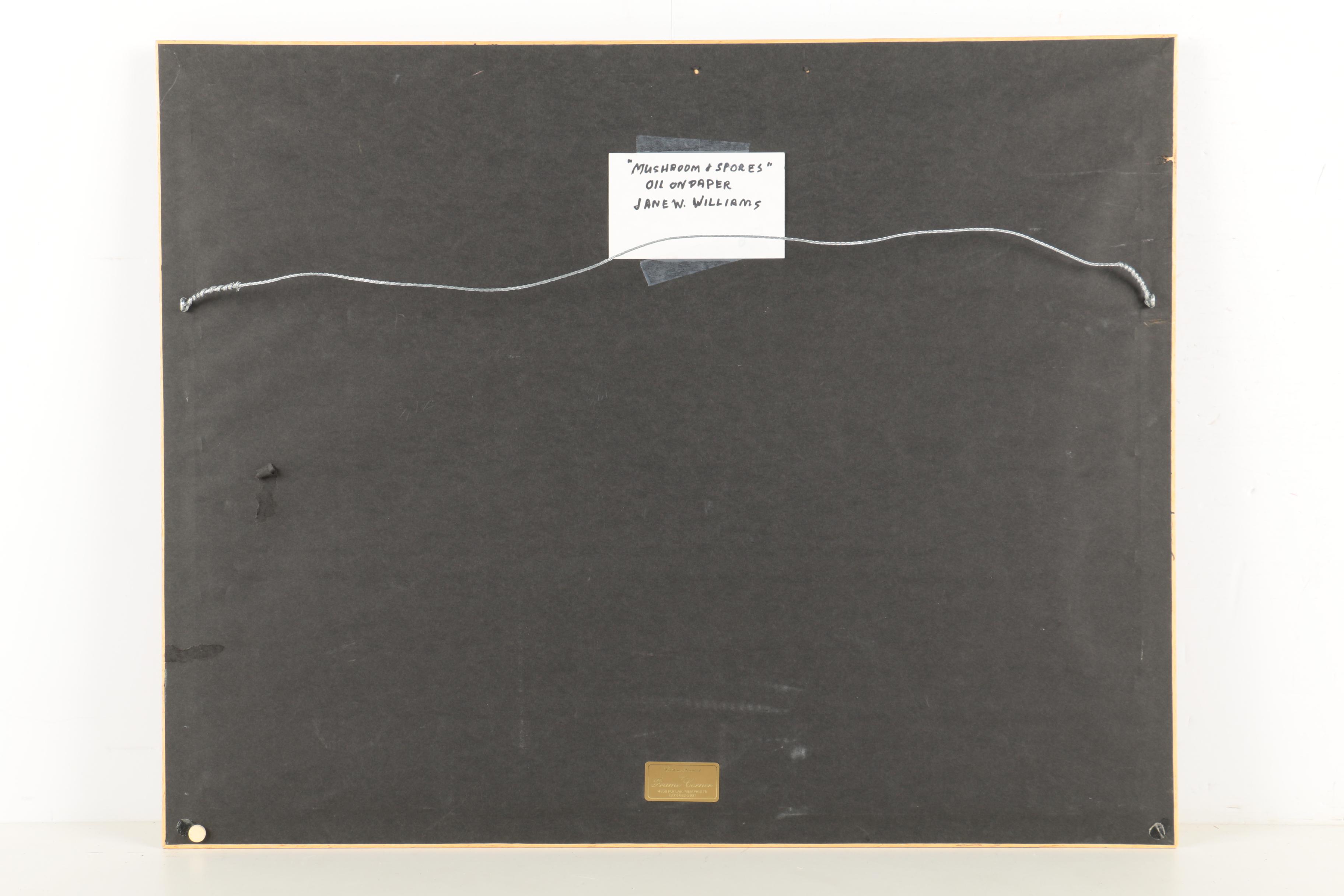 Jane W. Williams Oil Painting on Paper "Mushroom and Spores"