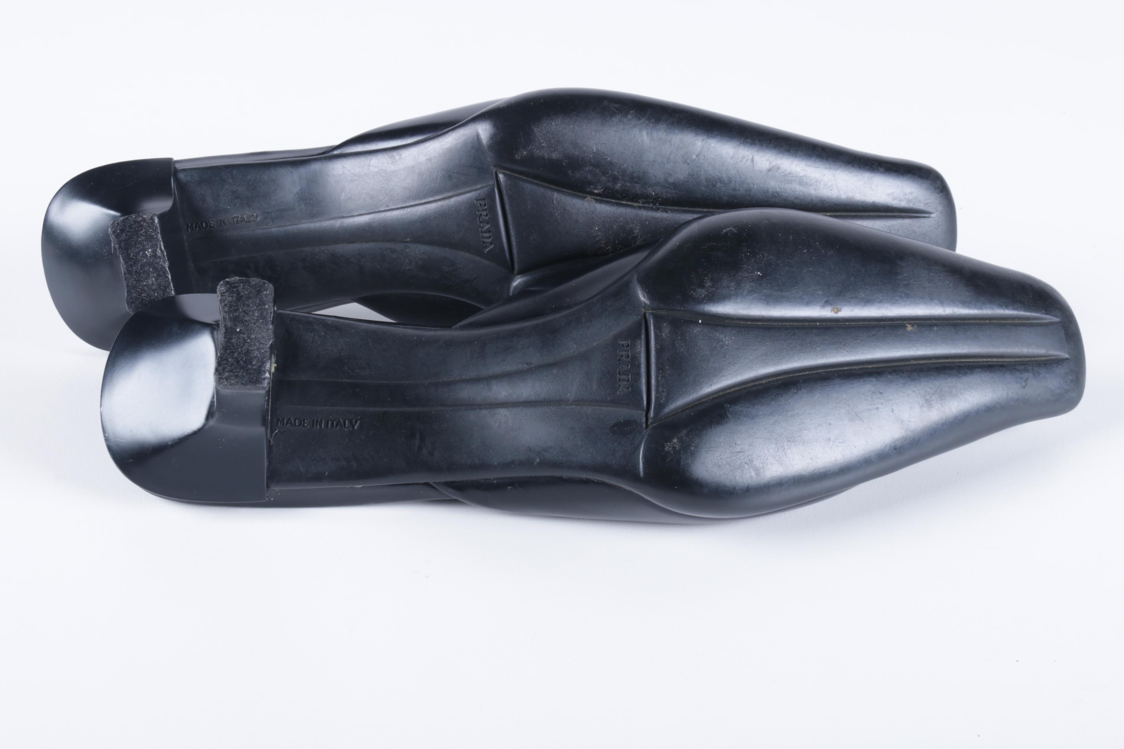 Prada Black Leather Mules