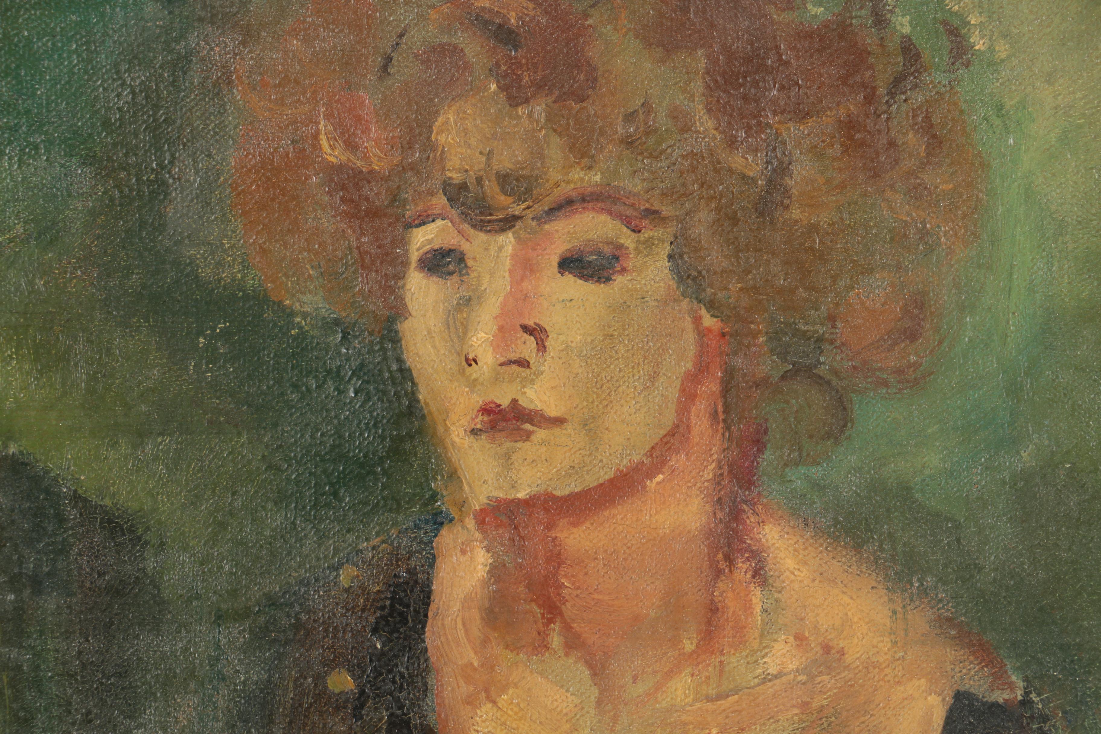 Oil Painting on Canvas of Figural Portrait