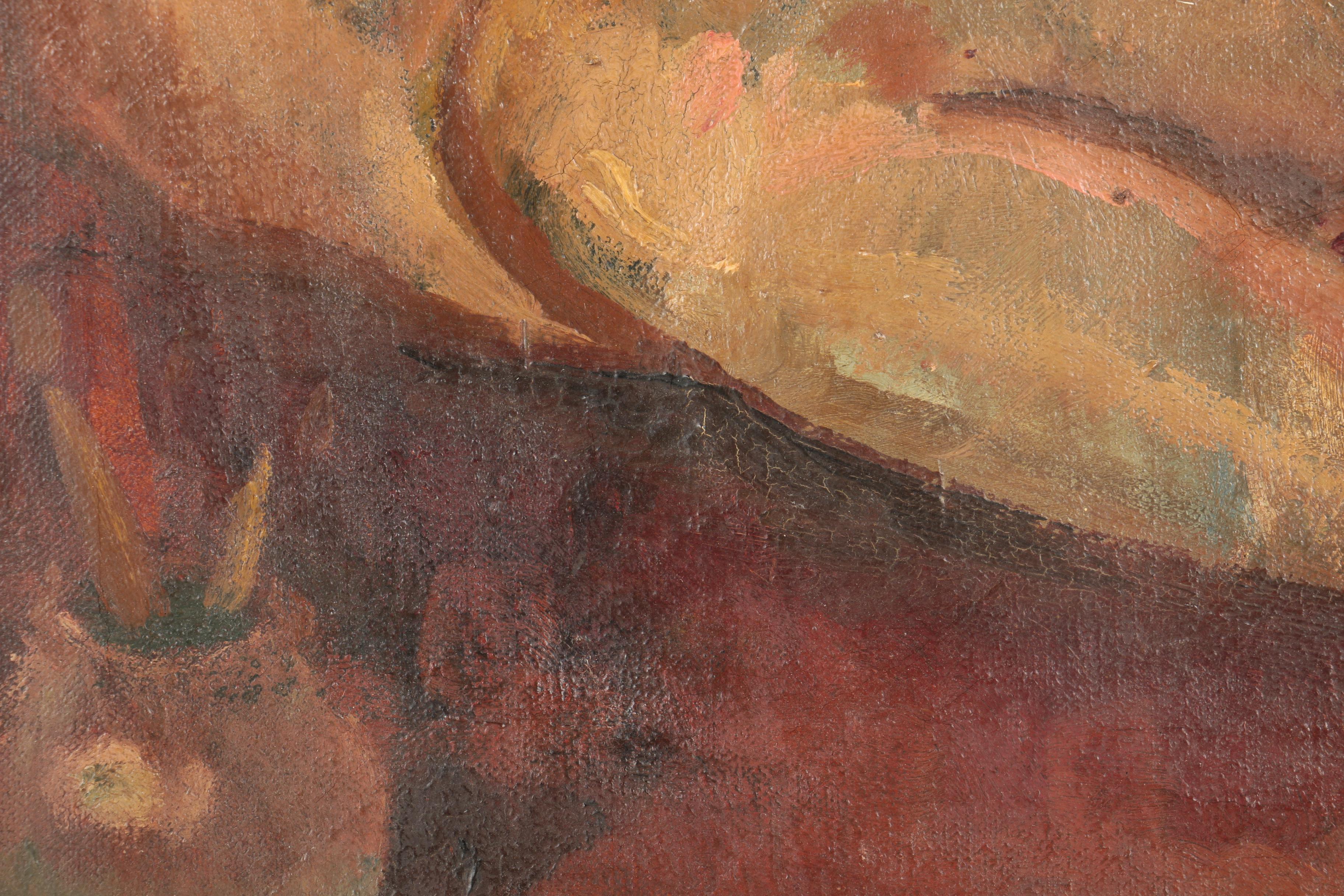 Oil Painting on Canvas of Figural Portrait