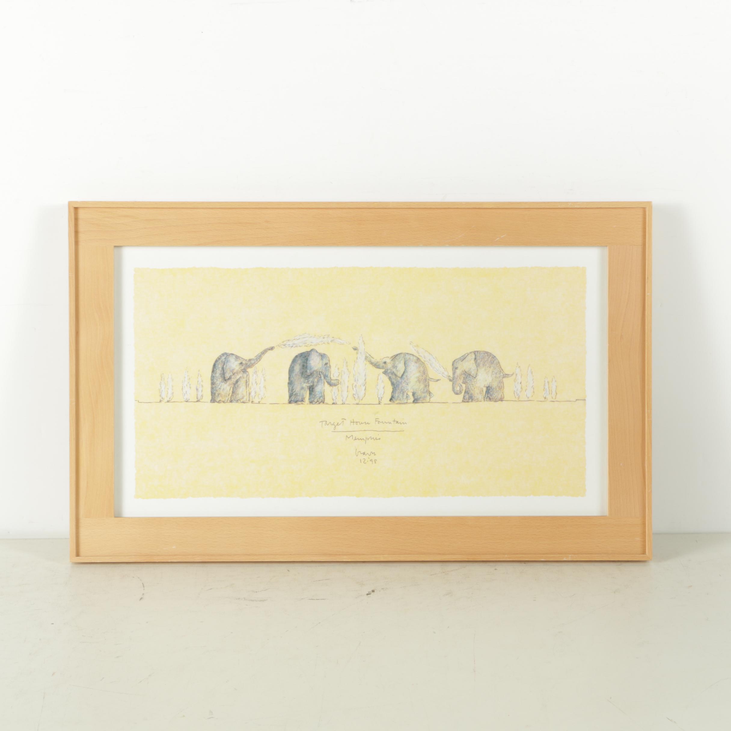 Offset Lithograph After Michael Graves's "Elephant Fountain"