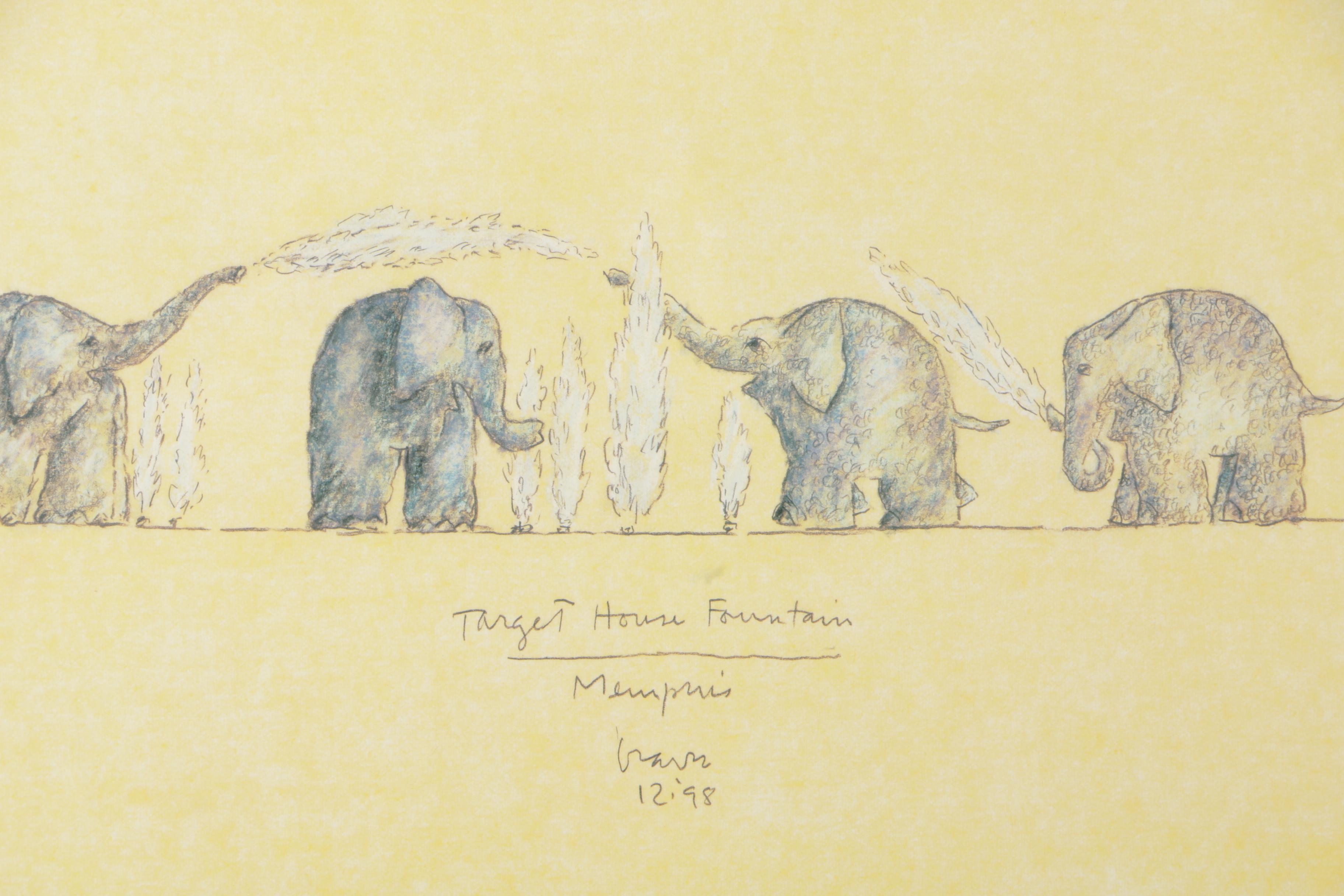 Offset Lithograph After Michael Graves's "Elephant Fountain"