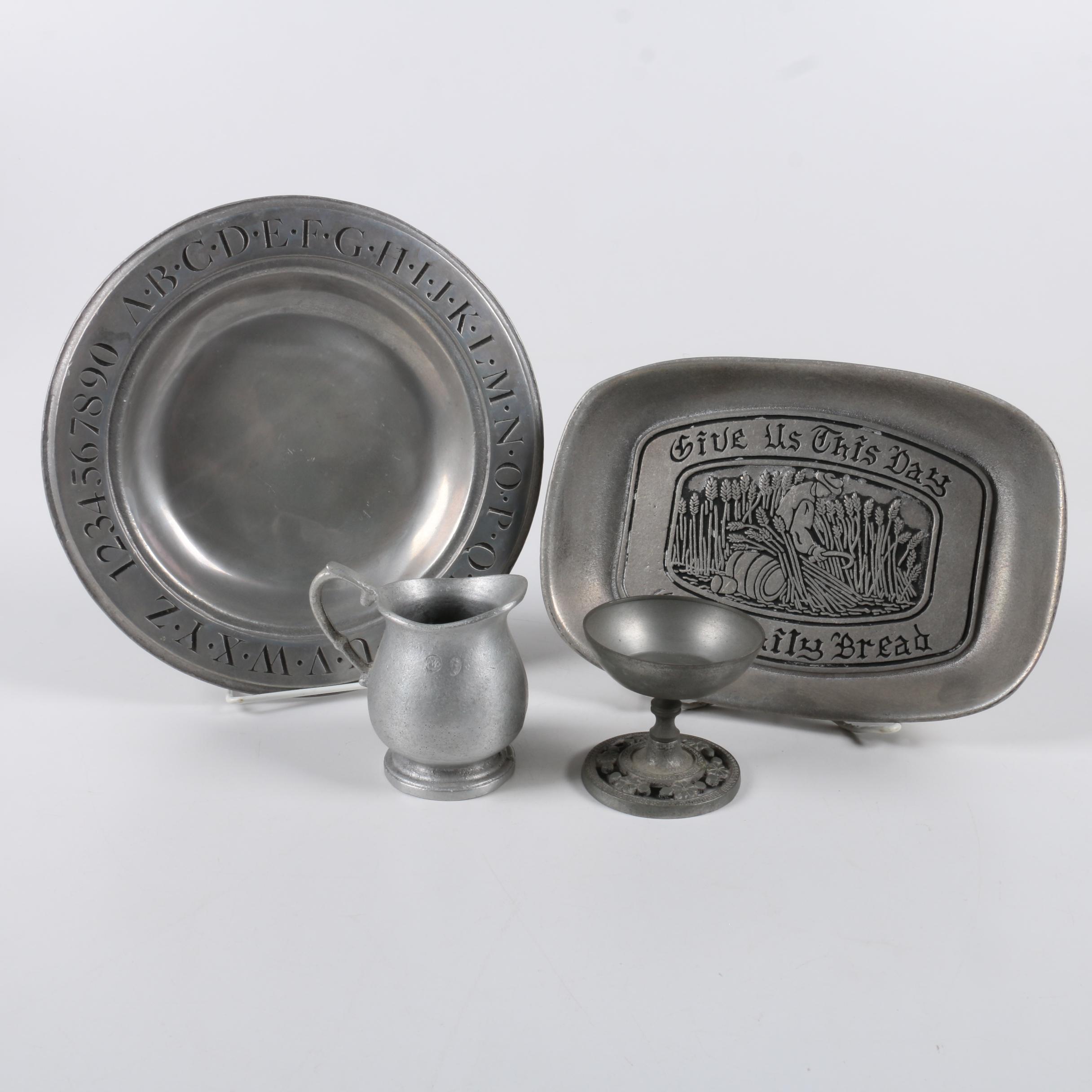 Pewter Tableware Featuring a Vintage Goblet From Israel