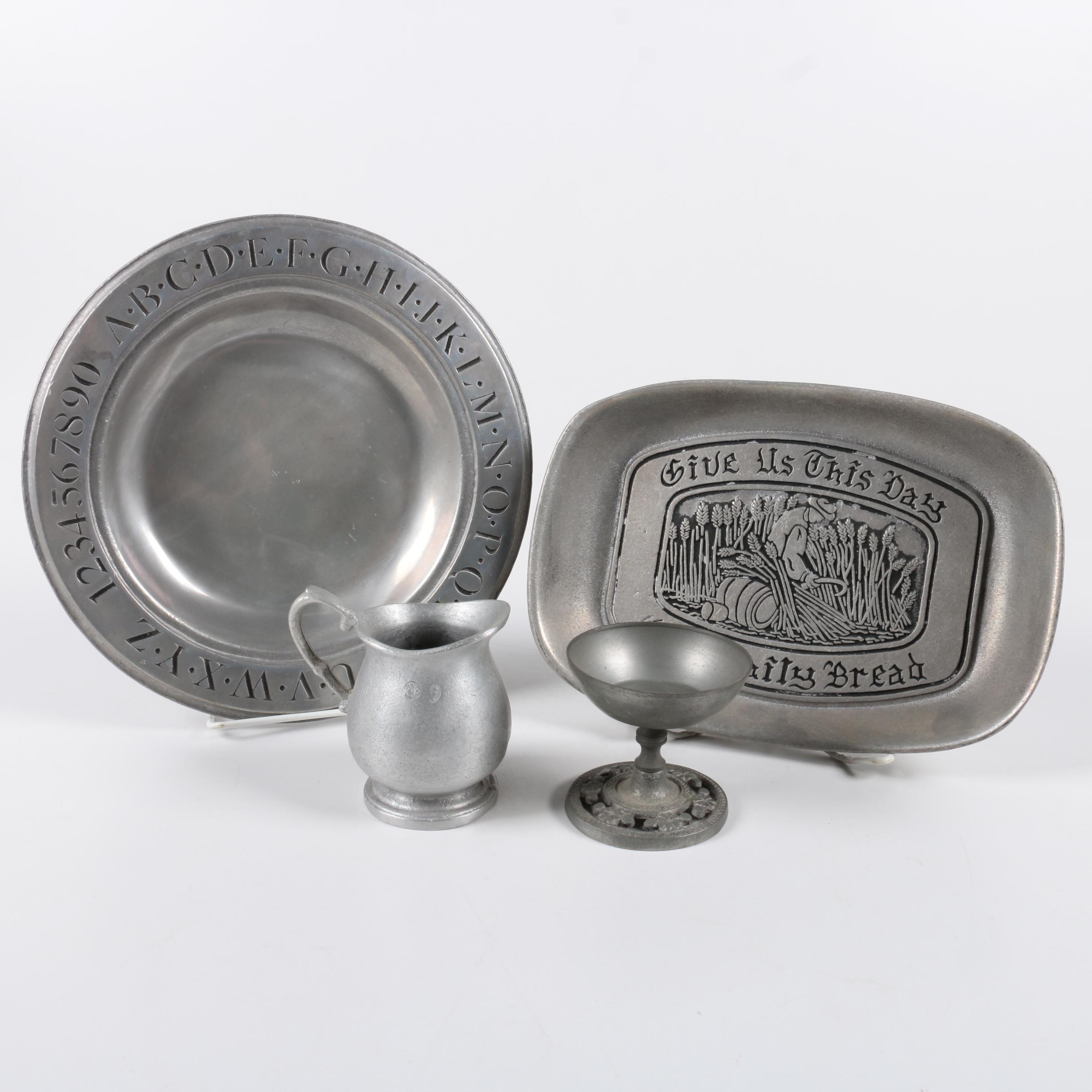 Pewter Tableware Featuring a Vintage Goblet From Israel