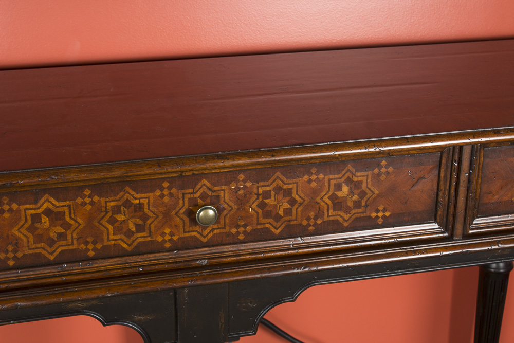 Inlaid Moroccan Style Mahogany Console Table