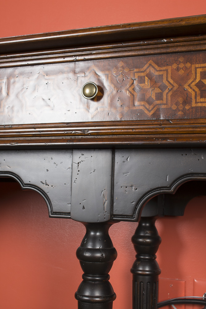 Inlaid Moroccan Style Mahogany Console Table
