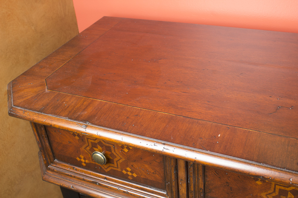 Inlaid Moroccan Style Mahogany Console Table