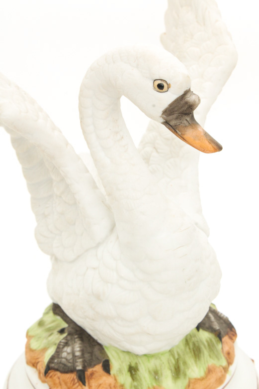 Pair of Vintage Swan Figurine Decanters