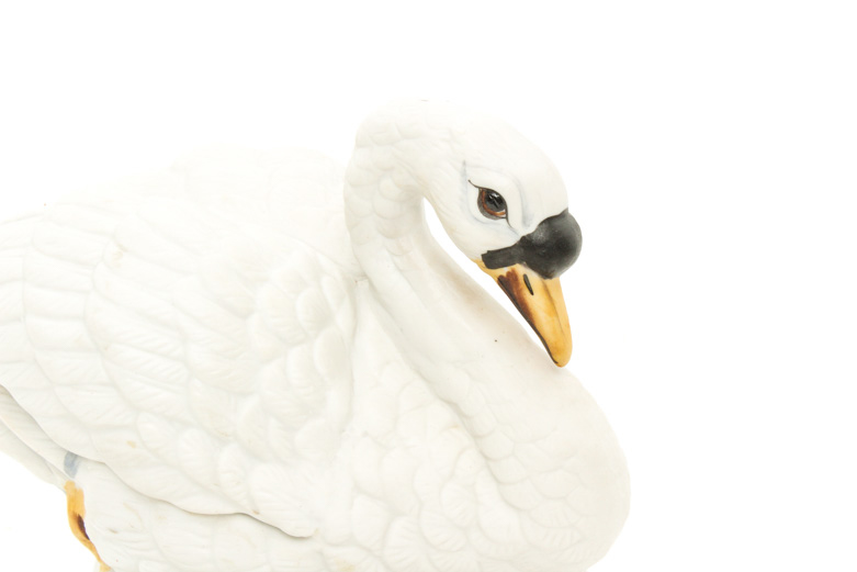 Pair of Vintage Swan Figurine Decanters