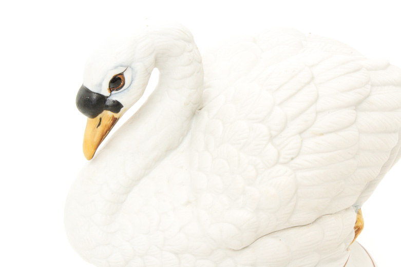 Pair of Vintage Swan Figurine Decanters