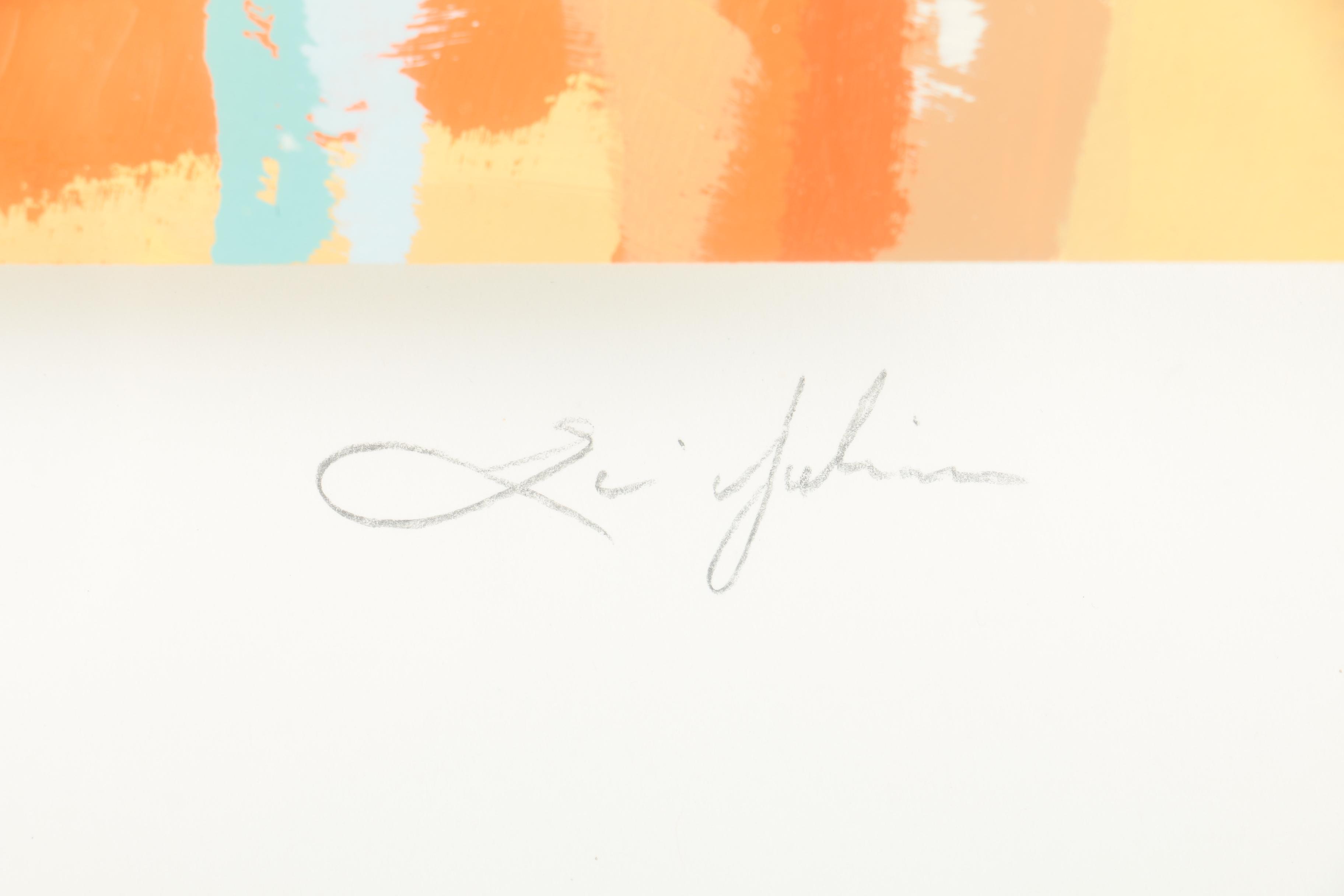 Oil Paintings on Paper of Abstract Compositions by Gina Julian