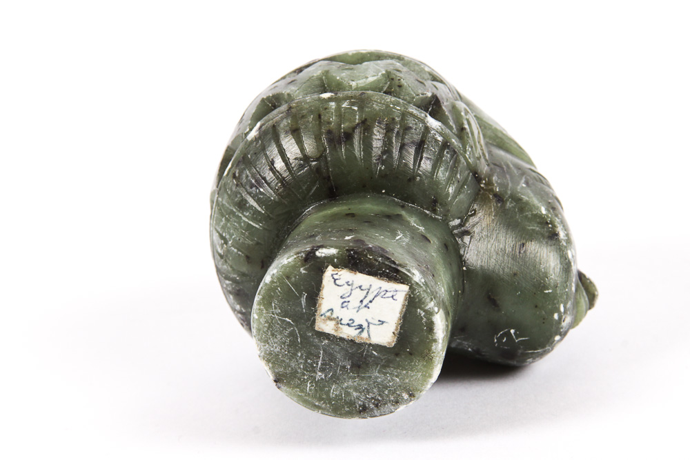 Green Carved Stone Head Figurine