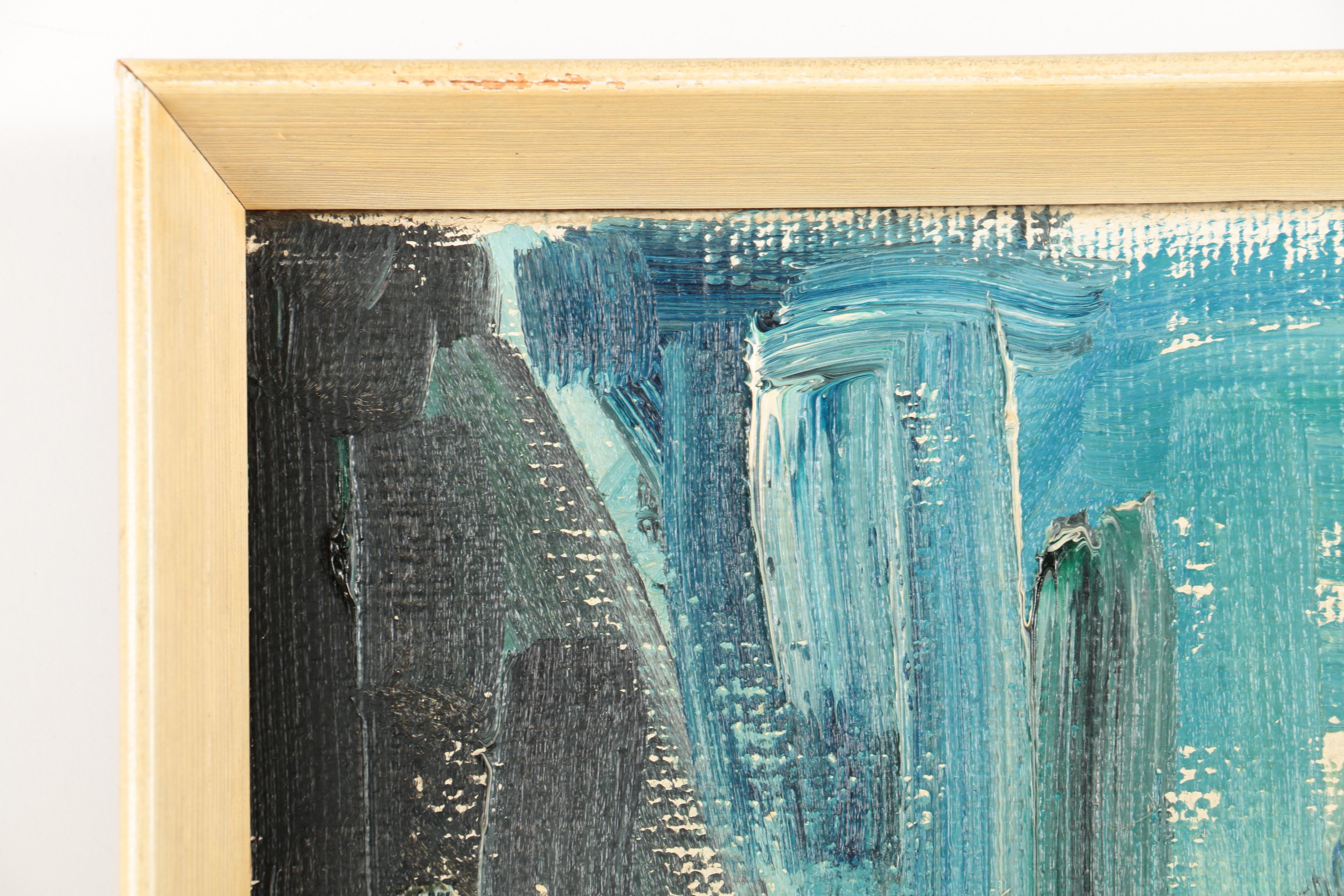 A. Grundorf Oil Painting of a Still Life on Burlap