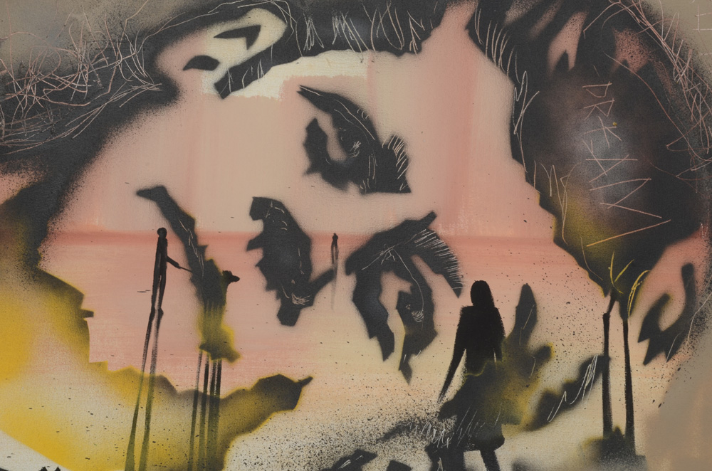 Wall Street Original 2016 Spray Paint on Unstretched Canvas