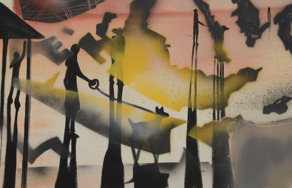 Wall Street Original 2016 Spray Paint on Unstretched Canvas