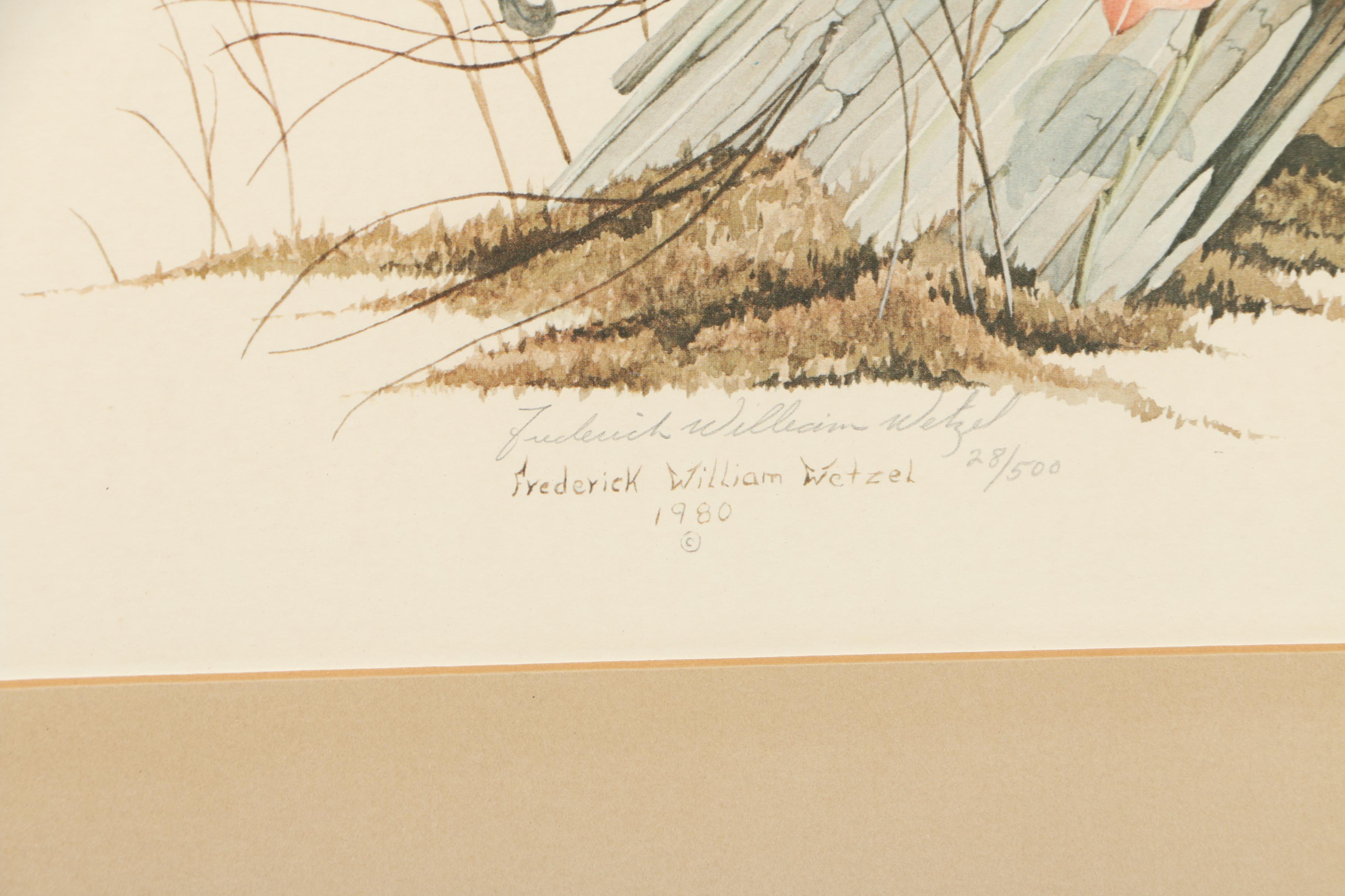 Frederick William Wetzel Limited Edition Offset Lithograph of Northern Bobwhites