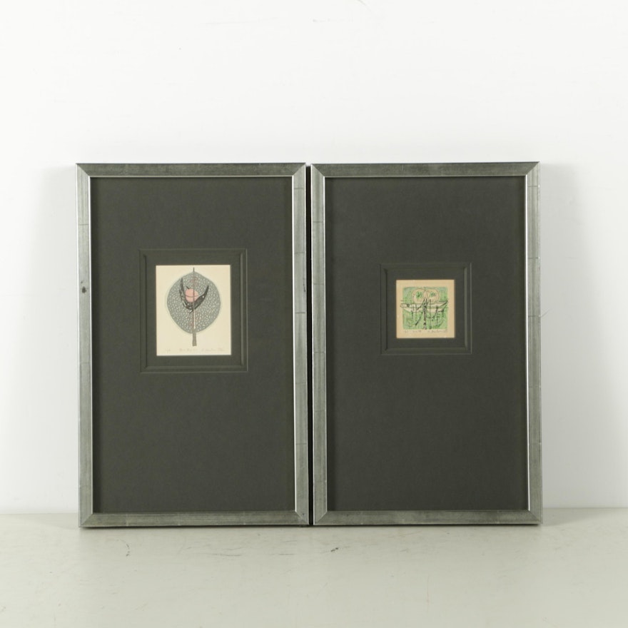 Two Akira Matsumoto Limited Edition Woodcut Prints