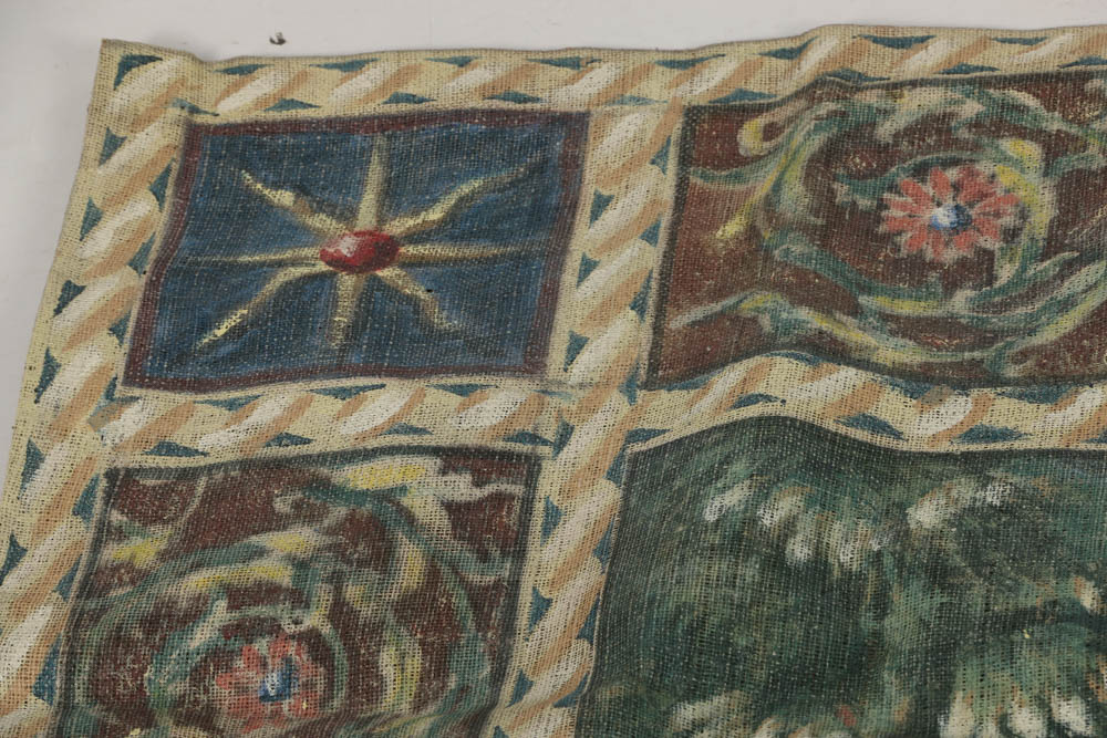 Oil Painting on Burlap Tapestry of a Woodland Scene