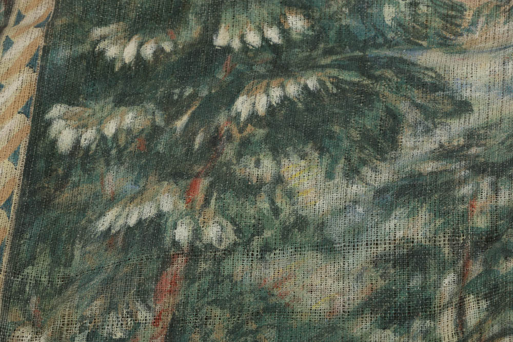 Oil Painting on Burlap Tapestry of a Woodland Scene