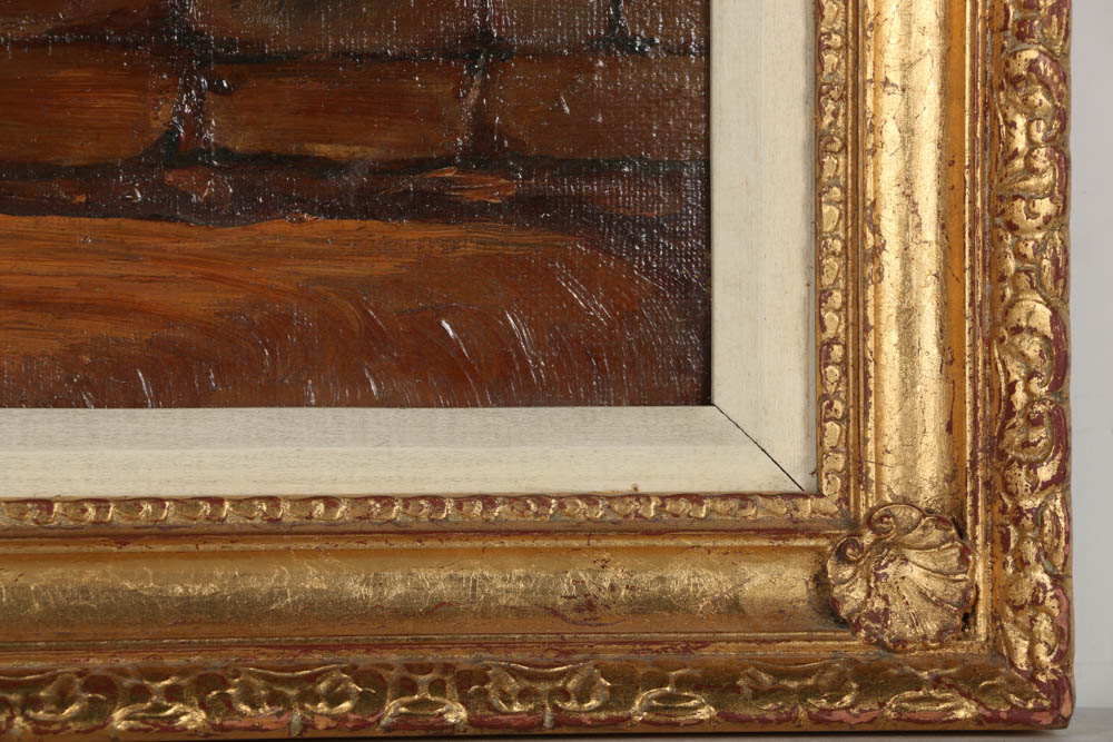 Antonio Amadeo Oil Paining on Canvas Board "The Water Well"