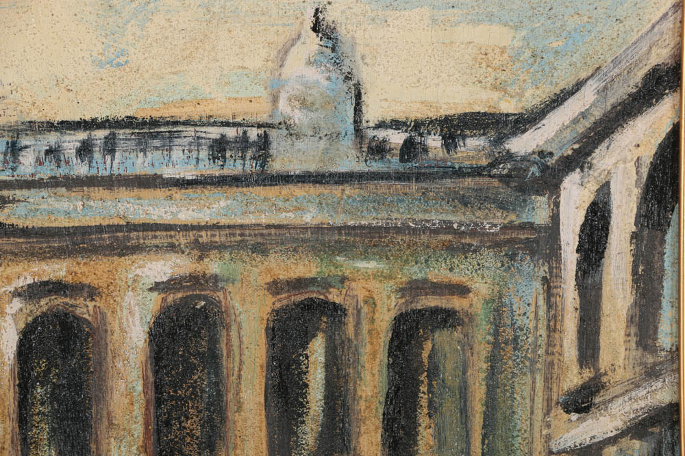 Jacques Lamy Acrylic Painting on Textured Board "San Mark's Square"