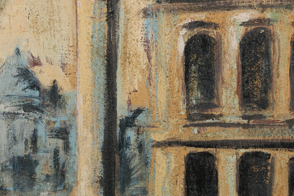 Jacques Lamy Acrylic Painting on Textured Board "San Mark's Square"