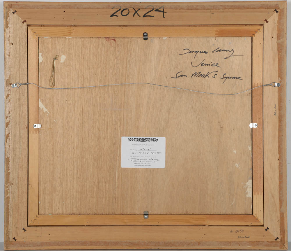 Jacques Lamy Acrylic Painting on Textured Board "San Mark's Square"