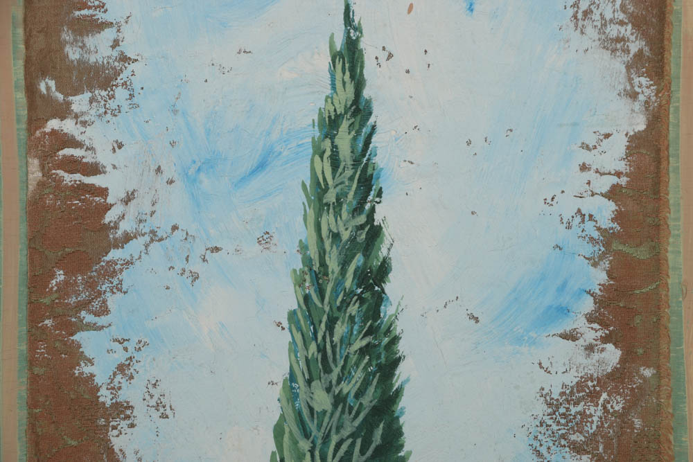 Jacques Lamy Mixed Media Painting on Board of Cypress